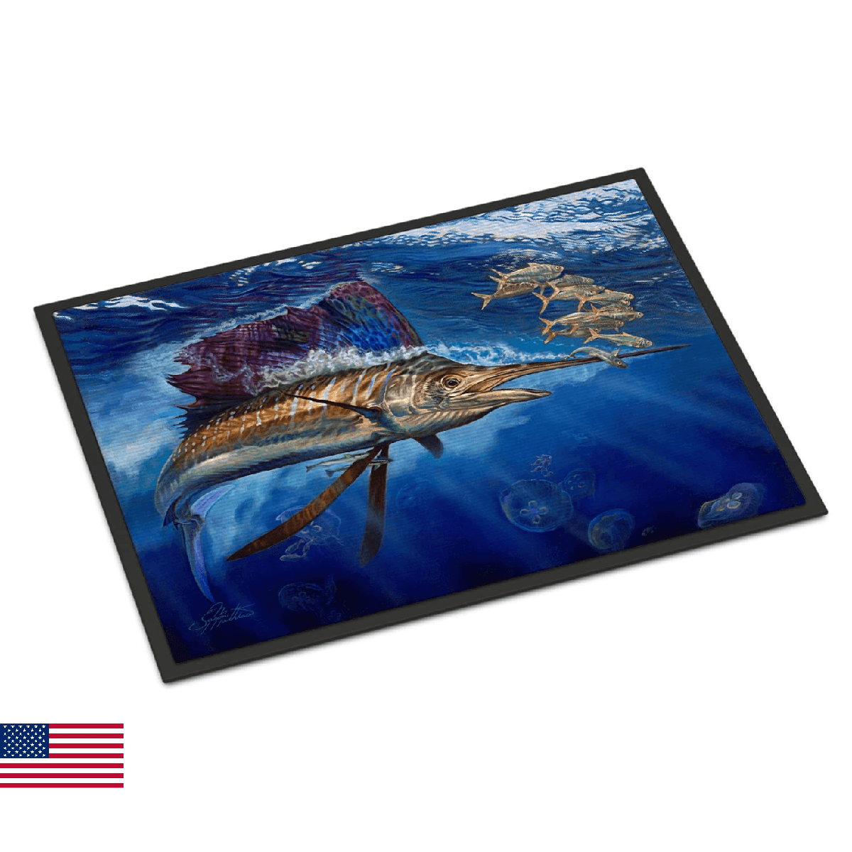 Caroline's Treasures JMA2010MAT Majesty Sailfish Doormat 18x27 Front Door Mat In - Image 1