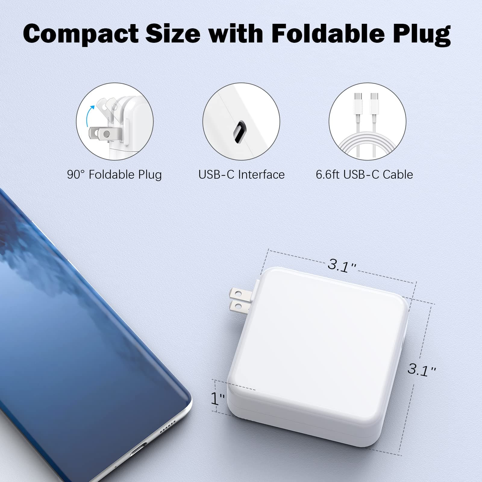 Mac Book Pro Charger 120W USB C Fast Charger Adapter Compatible MacBook Pro Air - Thumbnail 5