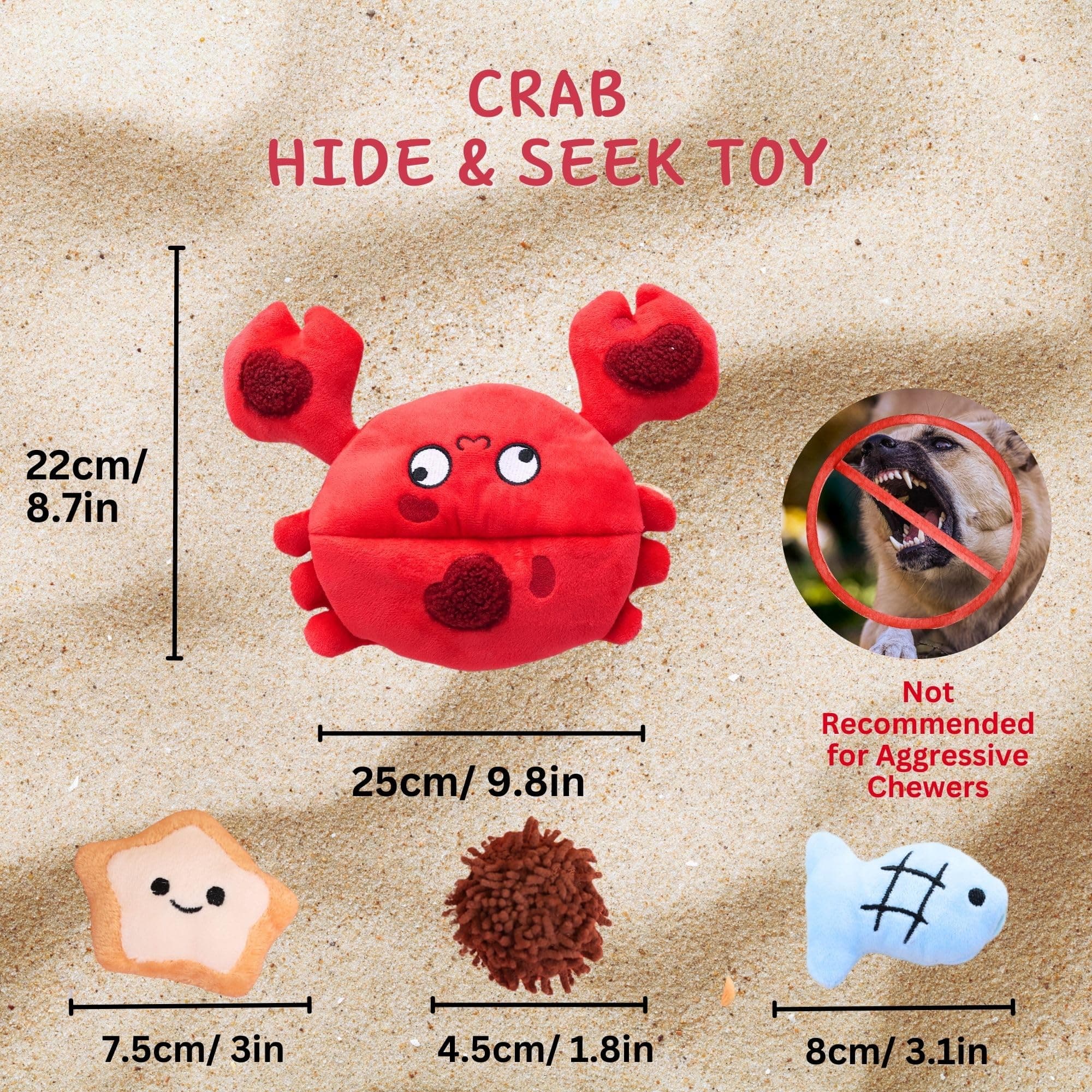 Pawfoo Lab Squeaky Dog Toy, Interactive Plush Hide and Seek Puppy Toys to Keep T - Thumbnail 3