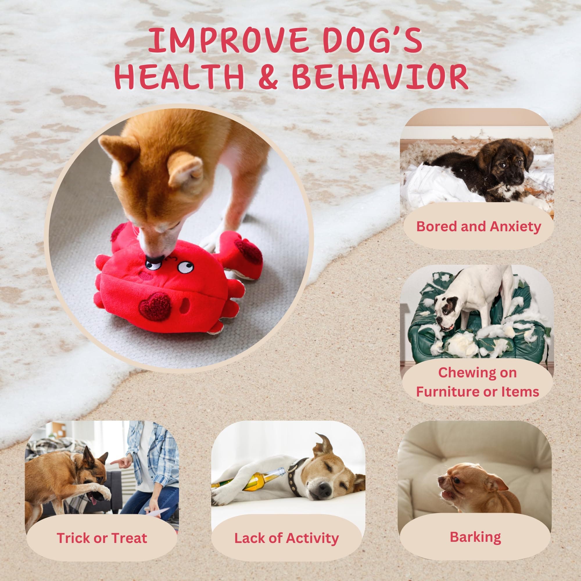 Pawfoo Lab Squeaky Dog Toy, Interactive Plush Hide and Seek Puppy Toys to Keep T - Thumbnail 8