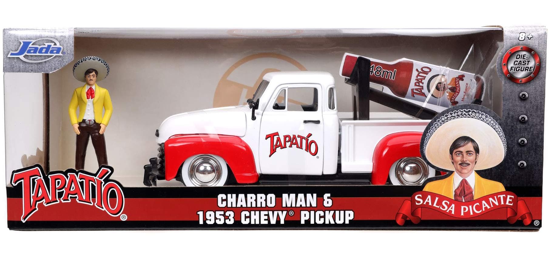 Jada Toys Tapatio 1:24 1953 Chevy Pick Up Die-cast Car with 2.75"" Charro Man Fi - Thumbnail 6
