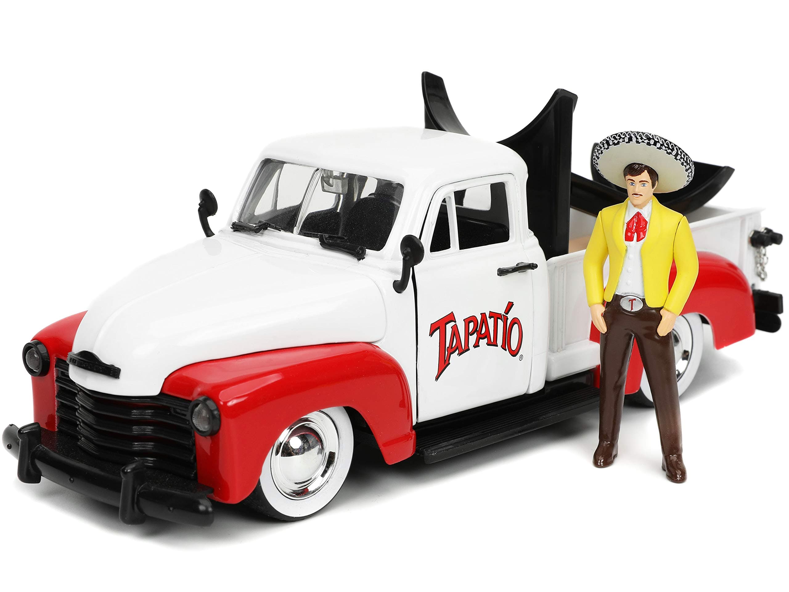 Jada Toys Tapatio 1:24 1953 Chevy Pick Up Die-cast Car with 2.75"" Charro Man Fi - Thumbnail 2