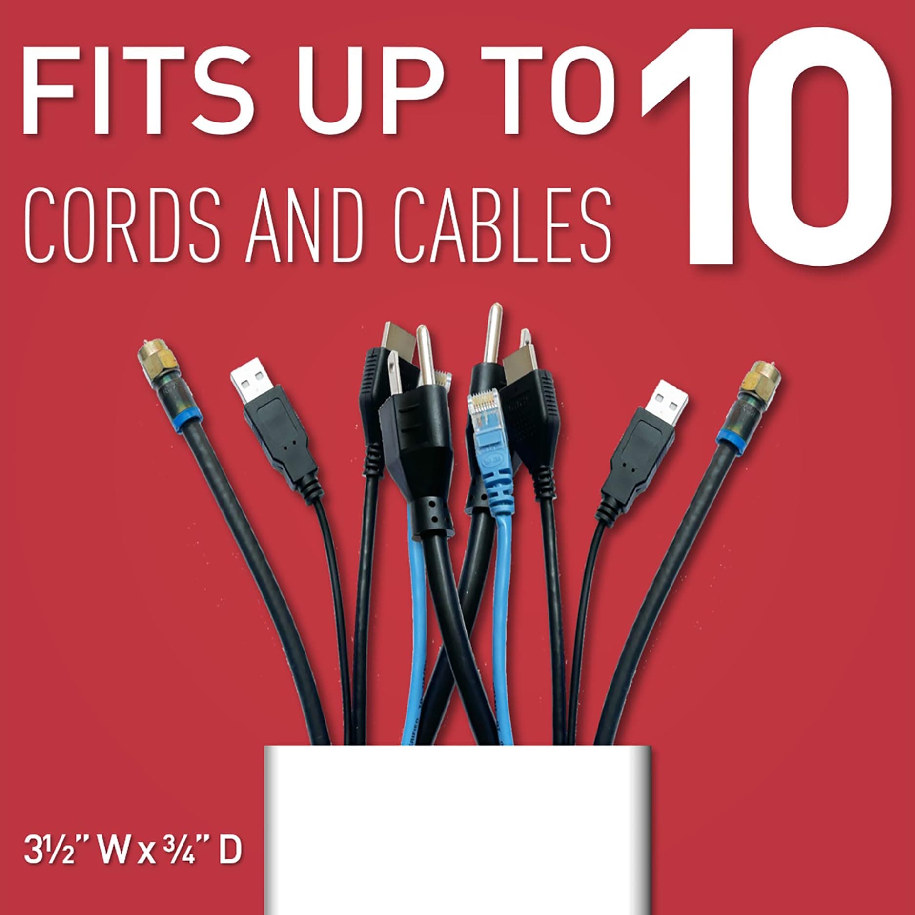 Legrand Wiremold C33 30 Inch Flat Screen TV Cord Cover Kit Organizer Wall Holds - Thumbnail 3