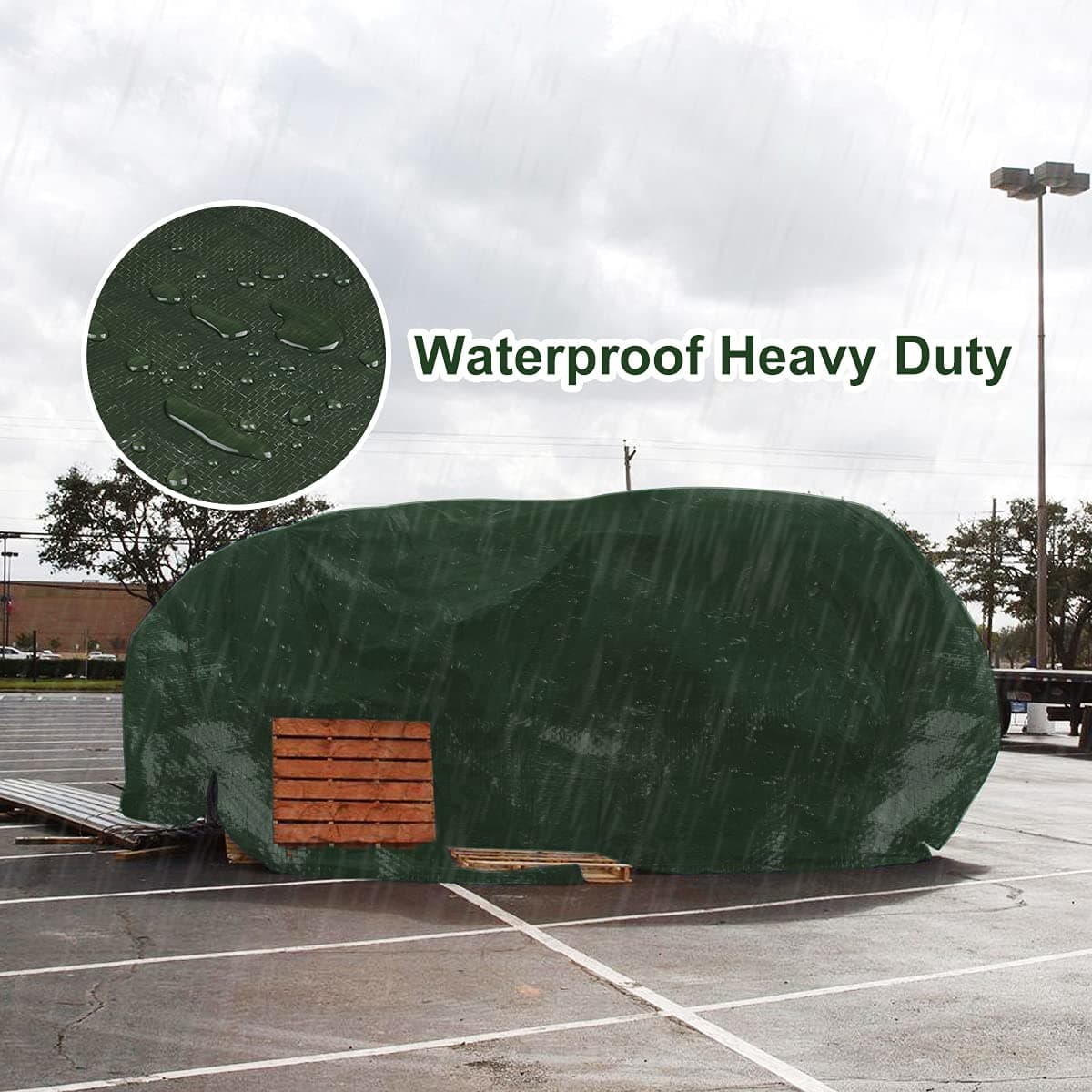 Onarway Poly Tarps Waterproof for Outdoor: Green Tarpaulin 6Mil Thicken 10x12 Ft - Thumbnail 5