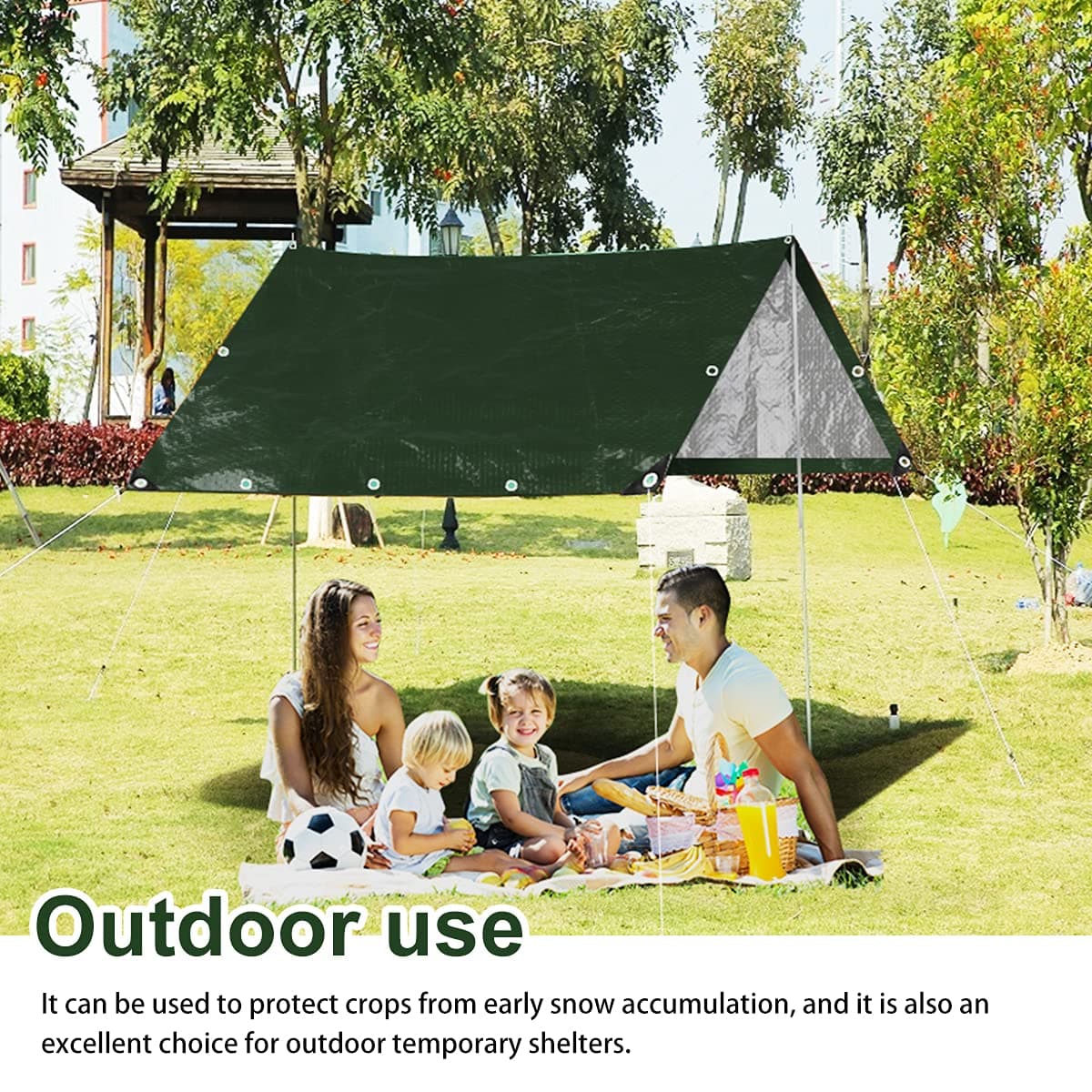 Onarway Poly Tarps Waterproof for Outdoor: Green Tarpaulin 6Mil Thicken 10x12 Ft - Thumbnail 4
