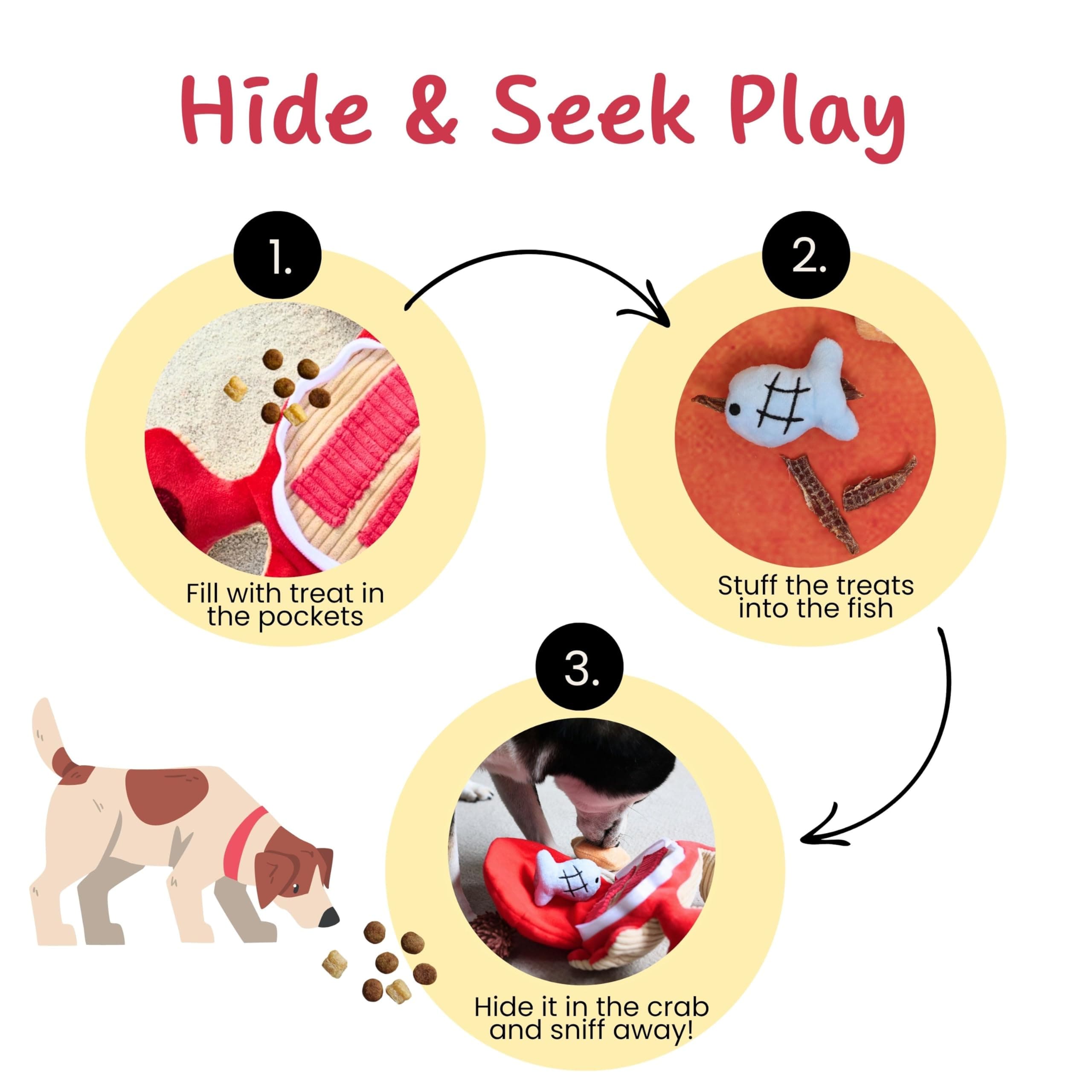 Pawfoo Lab Squeaky Dog Toy, Interactive Plush Hide and Seek Puppy Toys to Keep T - Thumbnail 2