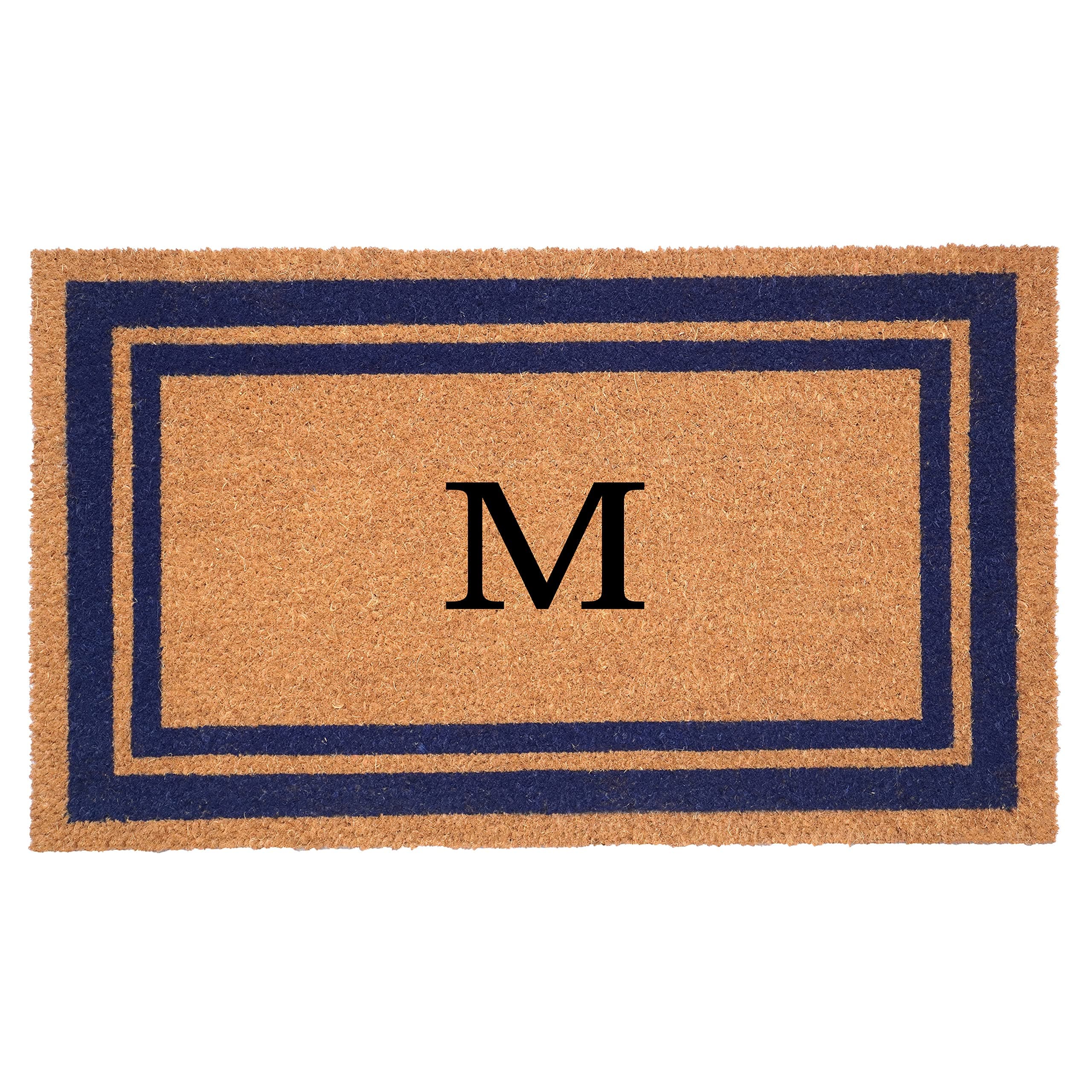 Calloway Mills 153001830M Dark Blue Border 18" x 30" Monogram Doormat (Letter M) - Thumbnail 2
