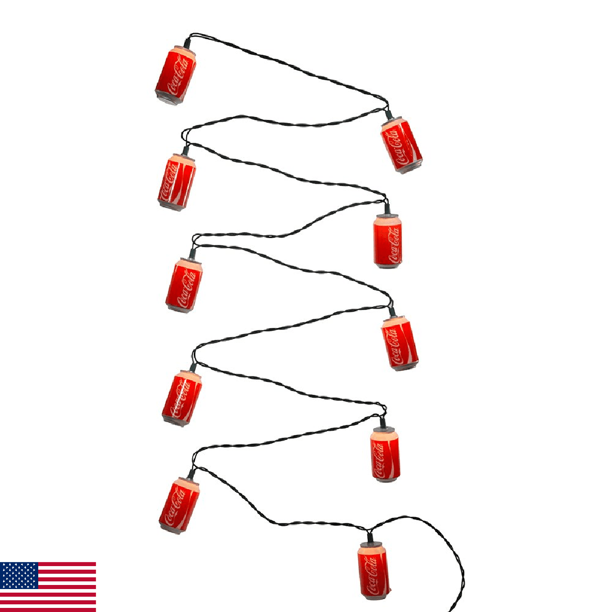 Kurt Adler CC0748 Coca-Cola Can Light Set, 10 Light - Image 1