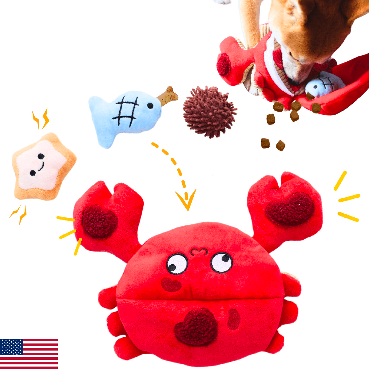 Pawfoo Lab Squeaky Dog Toy, Interactive Plush Hide and Seek Puppy Toys to Keep T - Image 1