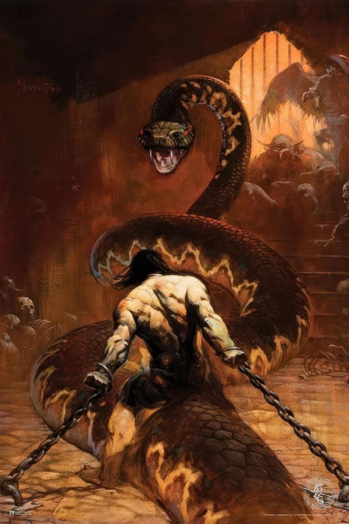 Chained by Frank Frazetta Wall Art Gothic Fantasy Decor Frank Frazetta Artwork S - Thumbnail 2