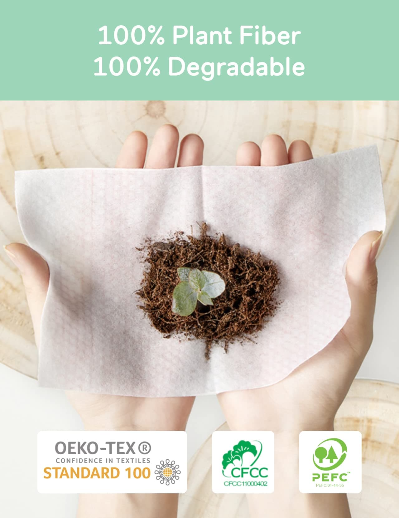 Baby Wipes, Cleansing & Moisturizing 2-in-1 Babycozy Sensitive, 100% Plant Fiber - Thumbnail 8