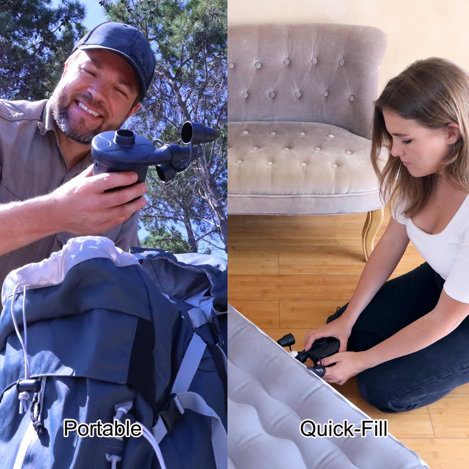 AGPTEK Electric Air Pump,Portable Air Pump with 3 Nozzles, 4.5kPa Quick-Fill,110 - Thumbnail 8