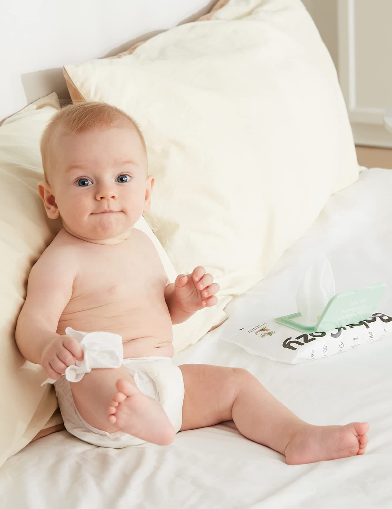 Baby Wipes, Cleansing & Moisturizing 2-in-1 Babycozy Sensitive, 100% Plant Fiber - Thumbnail 9