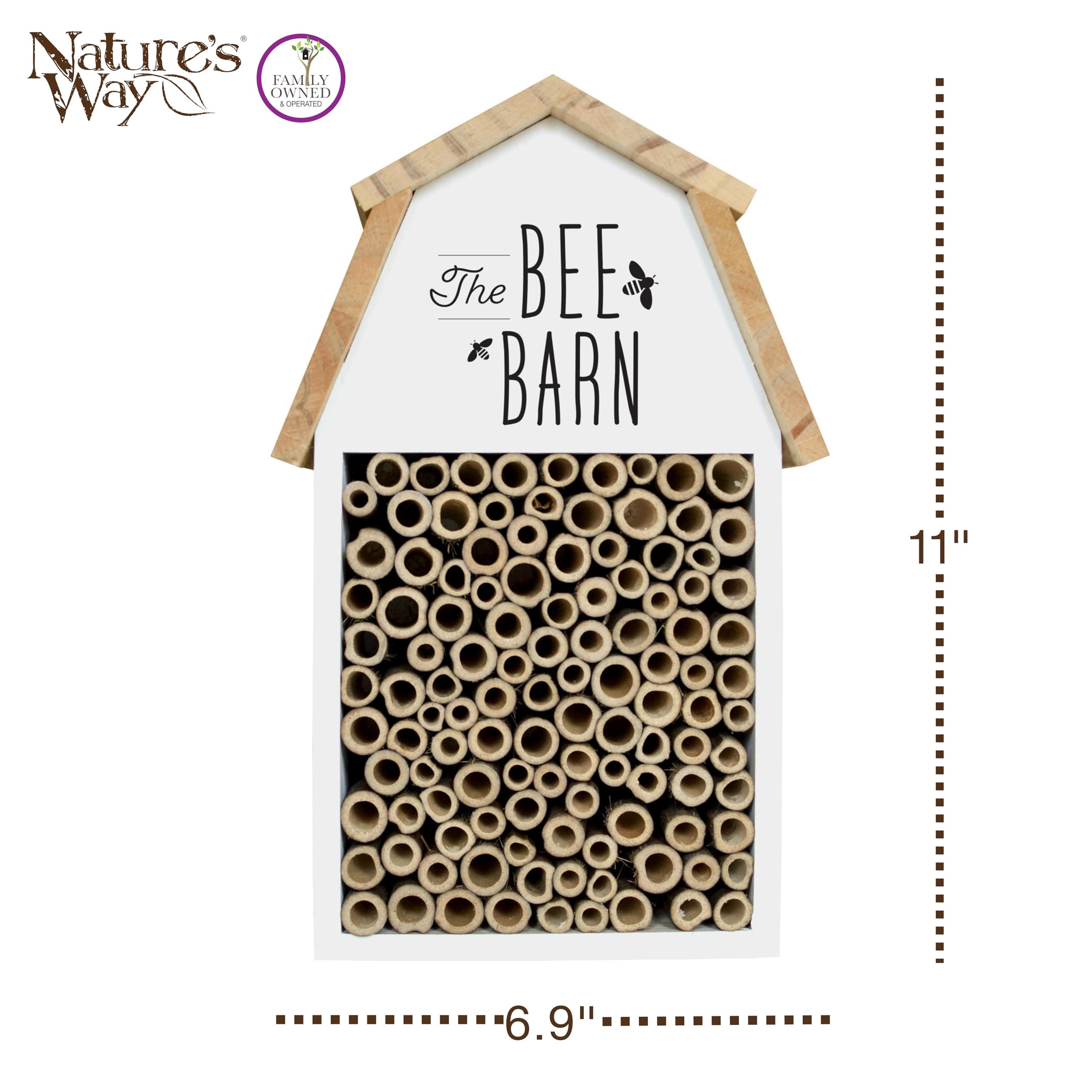 Nature's Way Wooden Bee House for Outdoor Décor, Beneficial Insects and Pollinat - Thumbnail 2