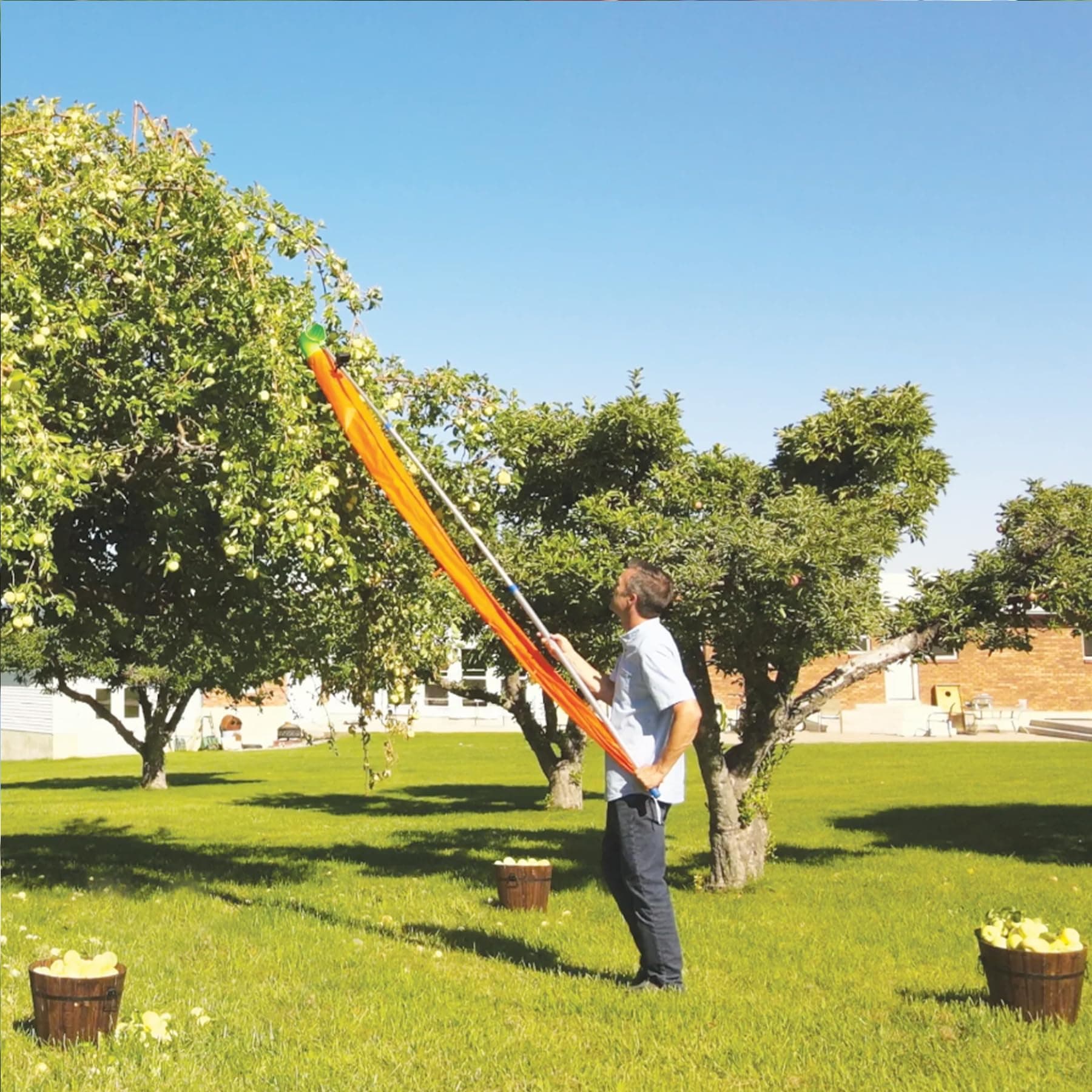 Easy Pickins EP-FH-1 Fruit Picker Basket with Funnel, Green - Thumbnail 7