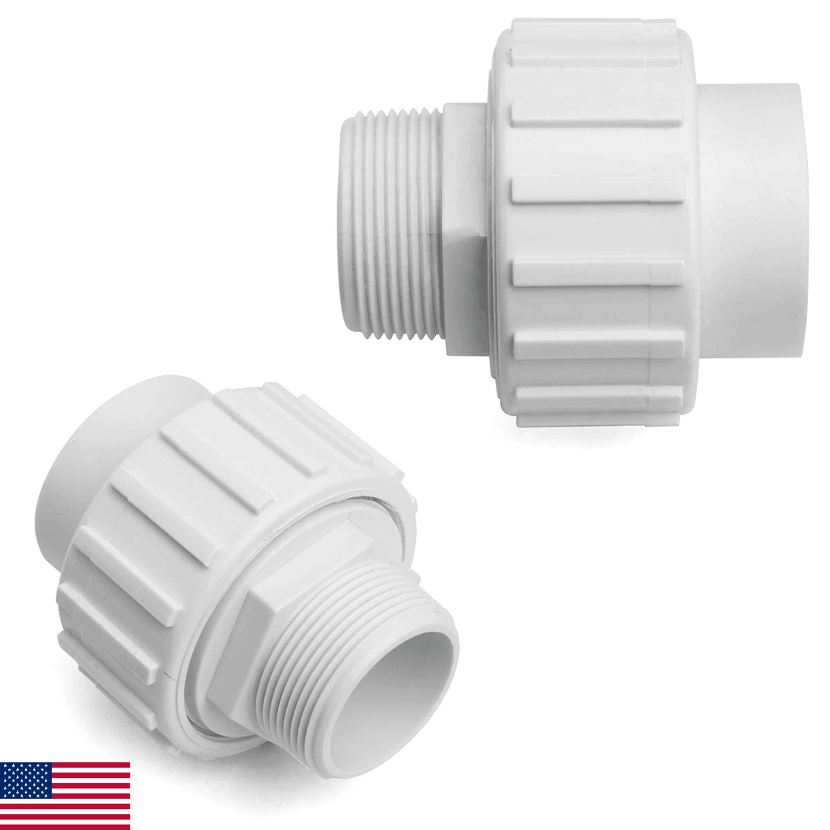 XtremepowerUS PVC 1.5" Slip Union Socket Joint Adapter for Pool Pump (2-Pack) - Image 1