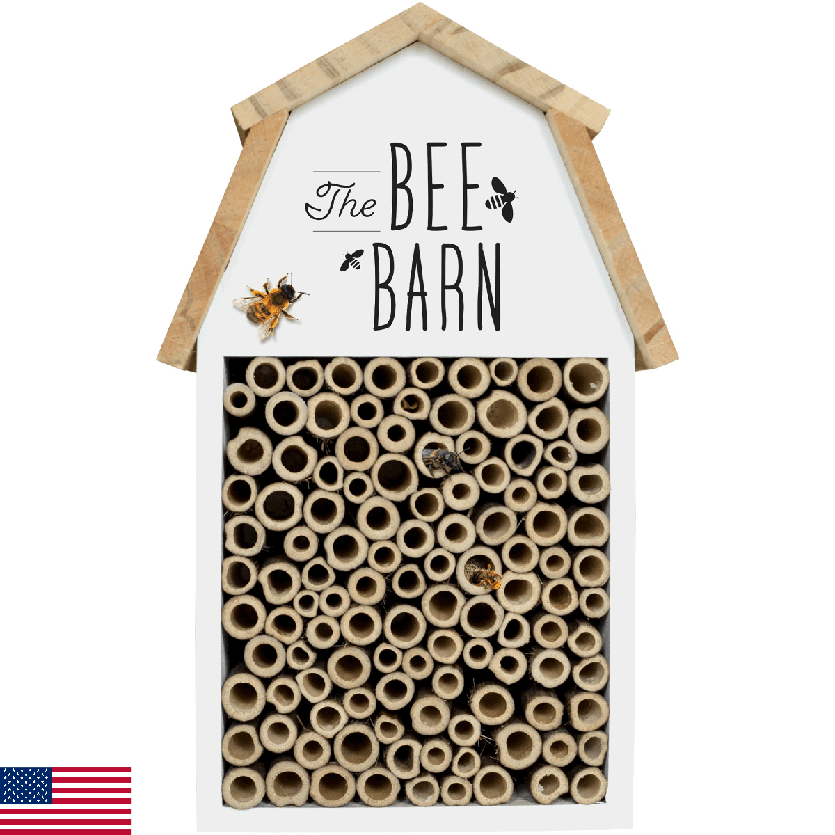 Nature's Way Wooden Bee House for Outdoor Décor, Beneficial Insects and Pollinat - Image 1