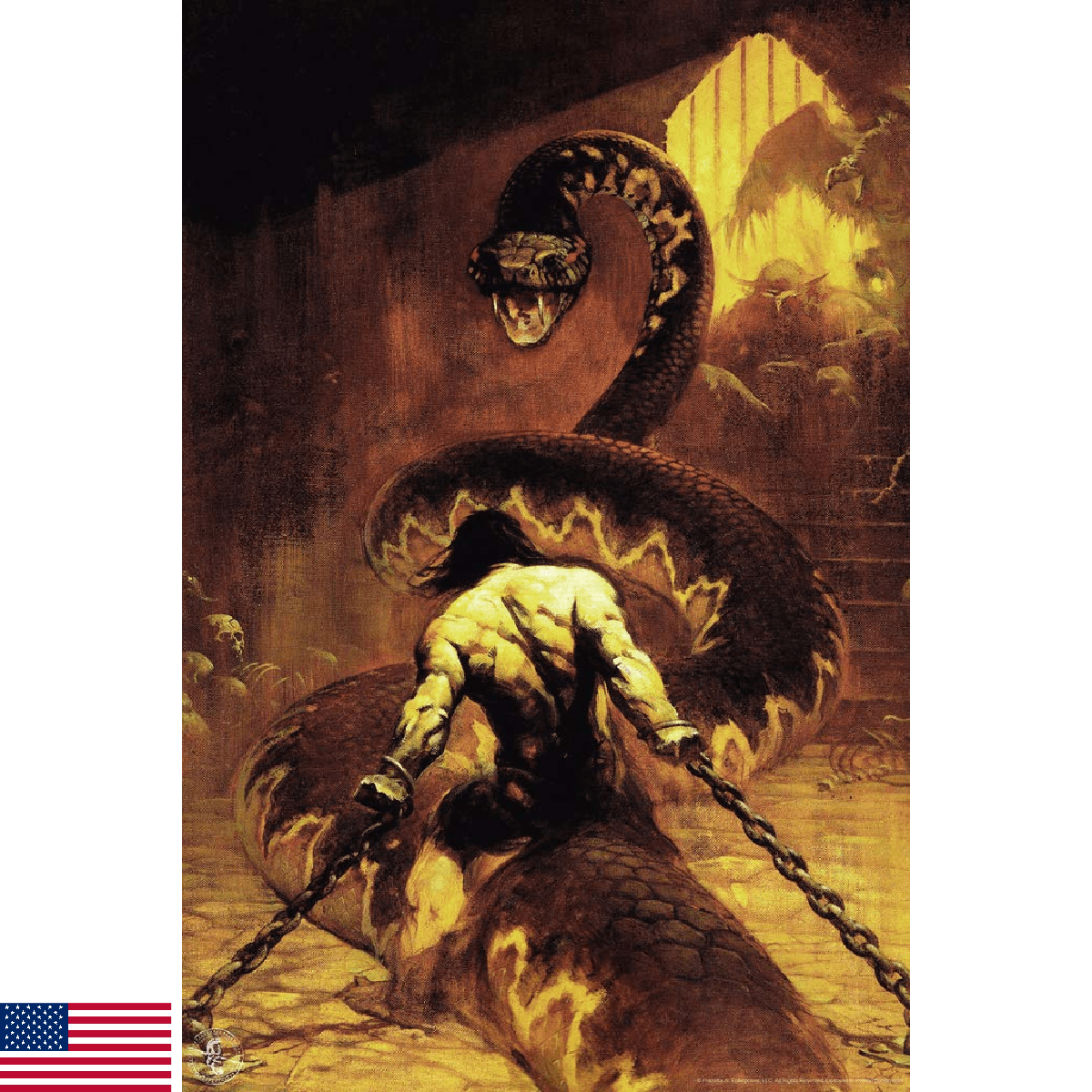 Chained by Frank Frazetta Wall Art Gothic Fantasy Decor Frank Frazetta Artwork S - Image 1