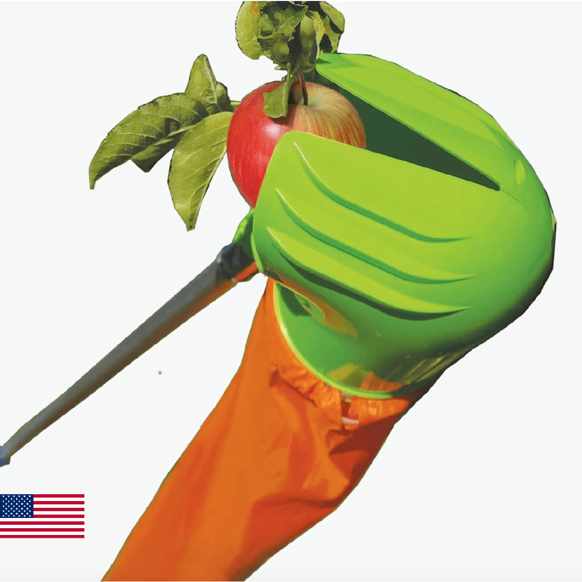 Easy Pickins EP-FH-1 Fruit Picker Basket with Funnel, Green - Image 1