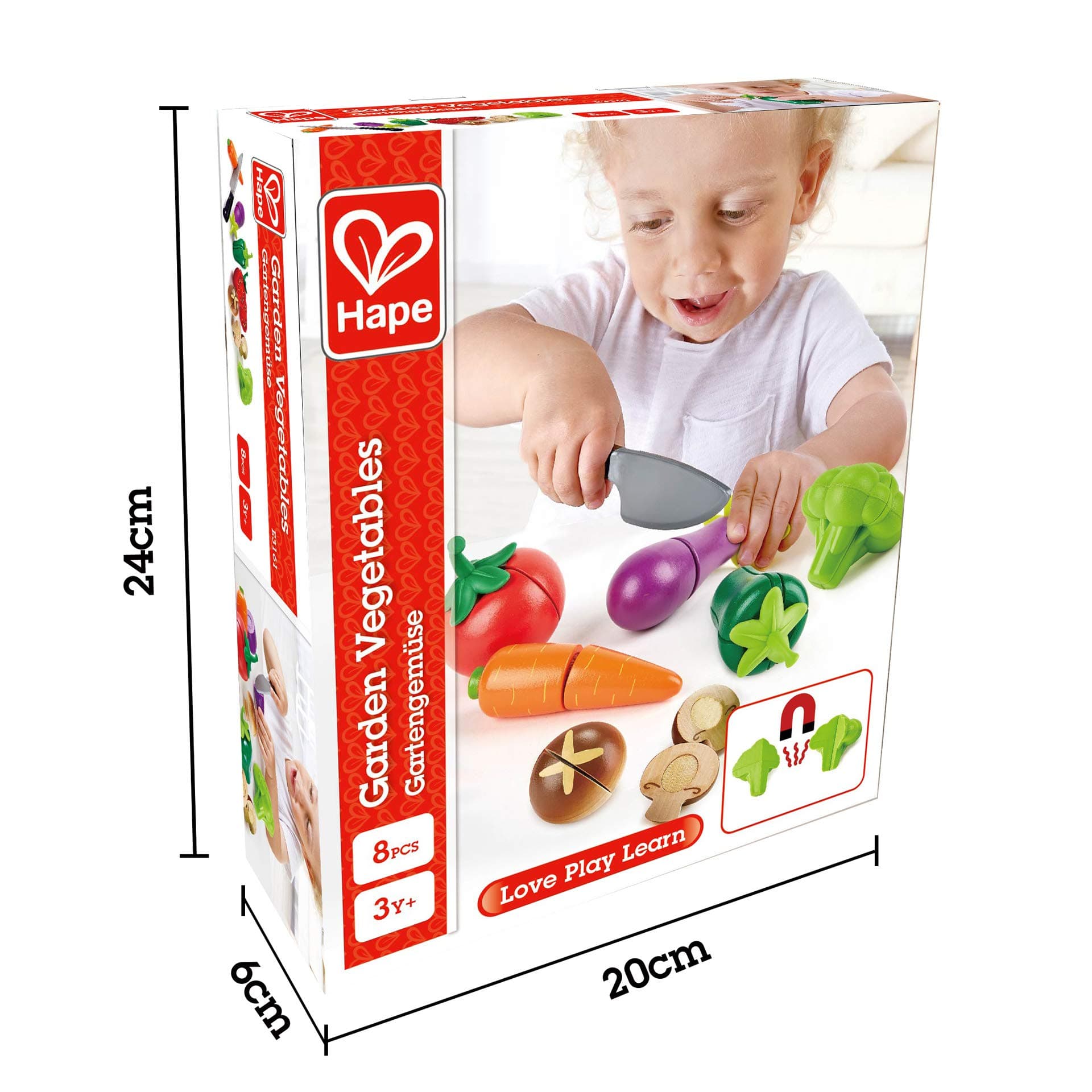 Hape Garden Vegetables | Wooden Cooking Accessories for Kids, Pretend Play Food, - Thumbnail 3