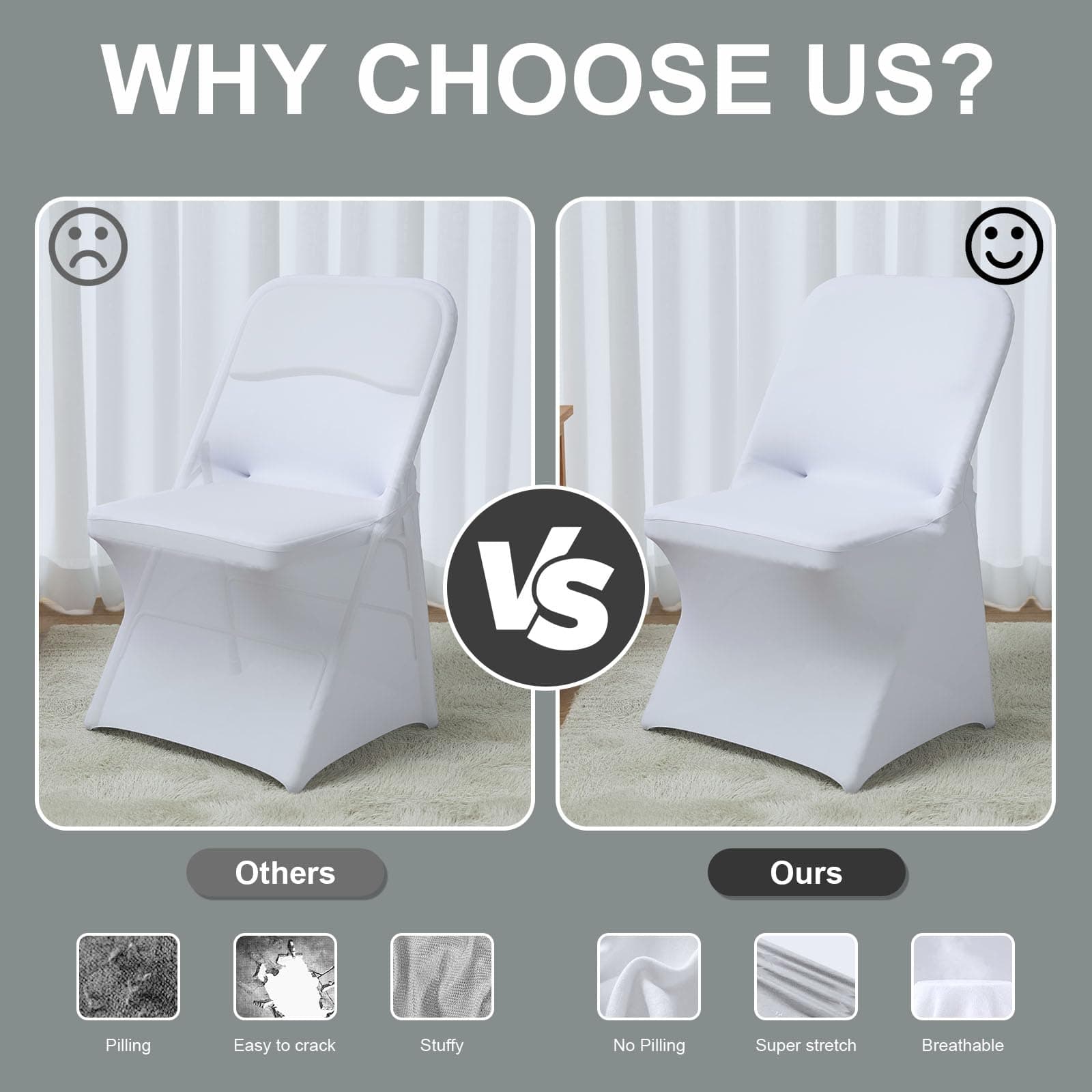 Trlyc Spandex Folding Chair Covers 30 Pcs Universal Fitted Stretchy Dining Chair - Thumbnail 4