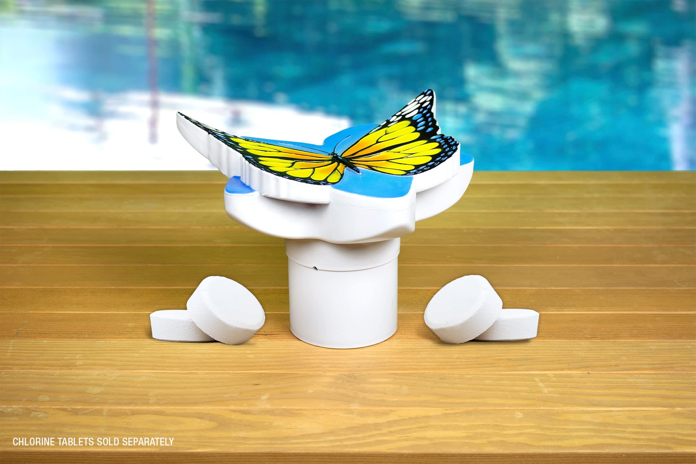 Poolmaster Chlorine Dispenser for Swimming Pools and Spas, Yellow Butterfly - Thumbnail 5