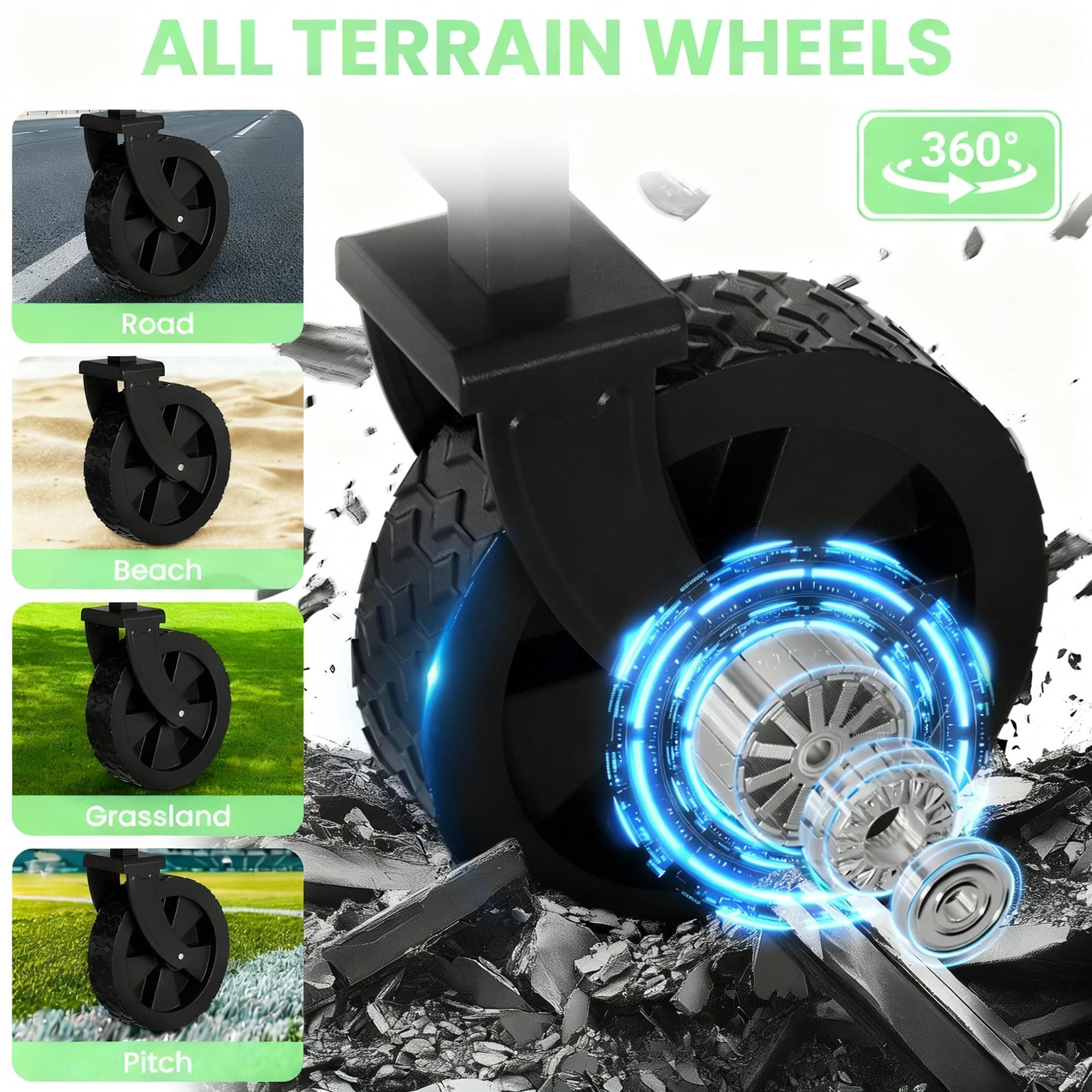 Canpsky Collapsible Wagon with Tailgate, Wagons Carts Foldable with 350lbs Capac - Thumbnail 4