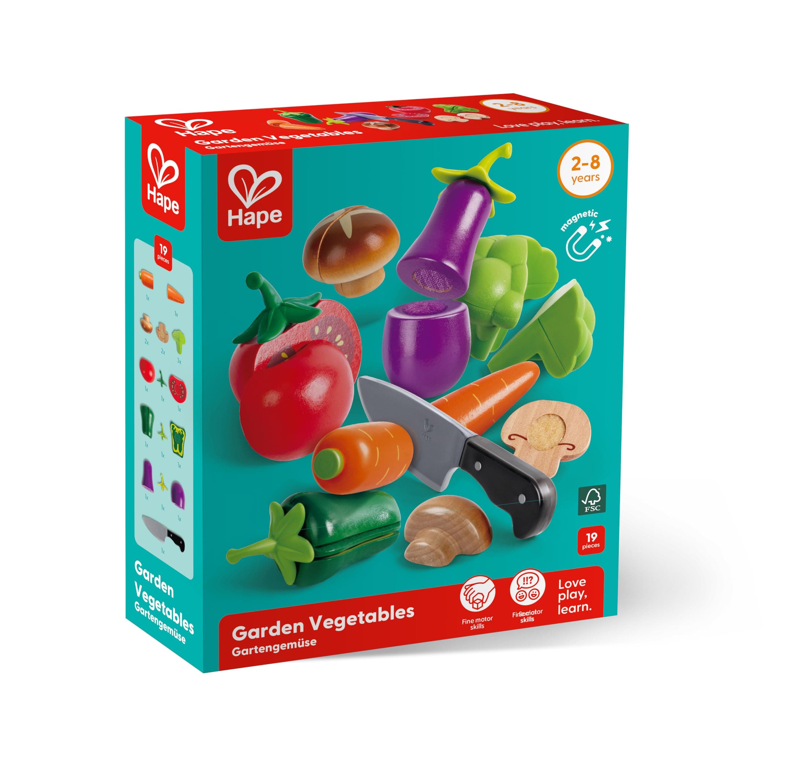 Hape Garden Vegetables | Wooden Cooking Accessories for Kids, Pretend Play Food, - Thumbnail 6