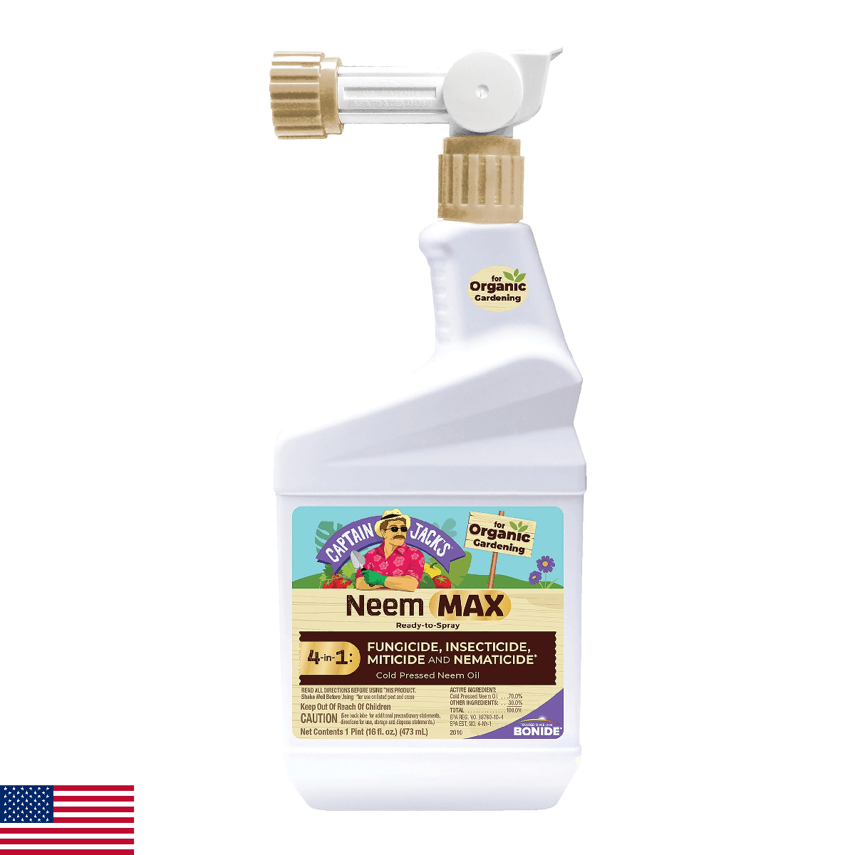 Bonide Captain Jack's Neem Max, 16 oz Ready-to-Spray Cold Pressed Neem Oil, Mult - Image 1