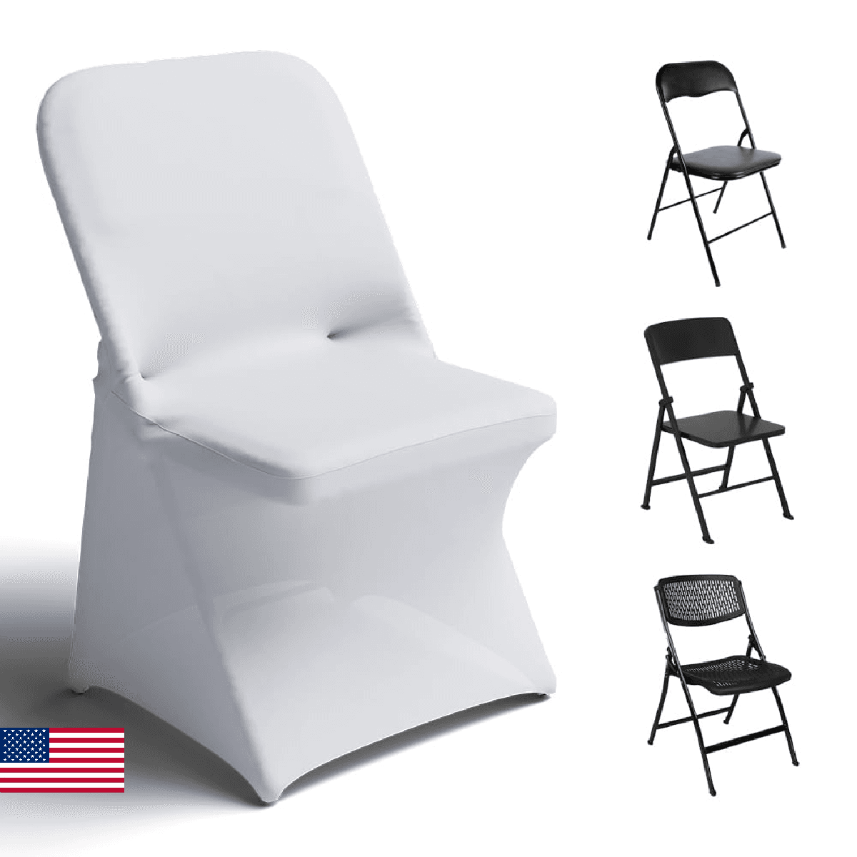 Trlyc Spandex Folding Chair Covers 30 Pcs Universal Fitted Stretchy Dining Chair - Image 1