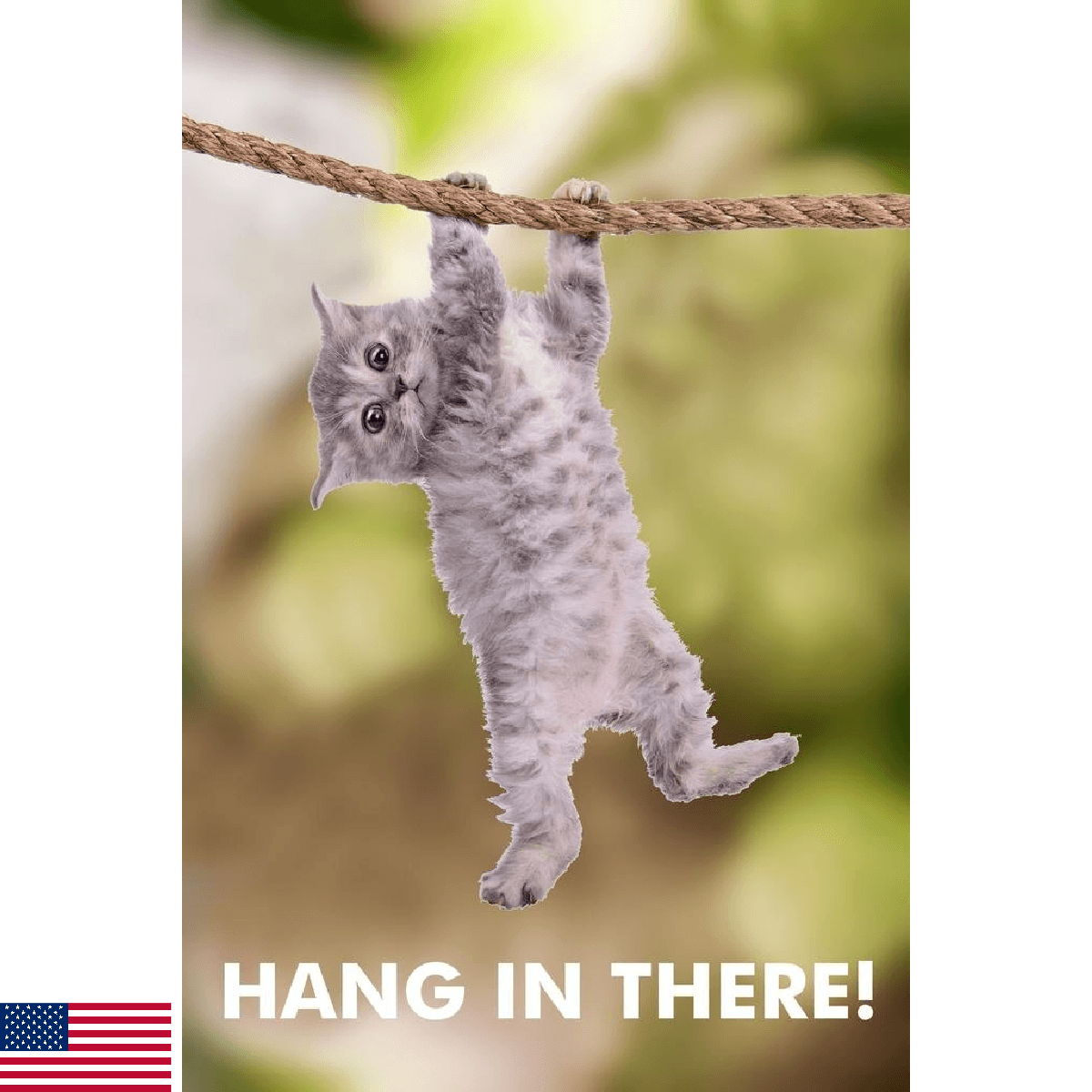 Hang In There! Cat Poster Kitten Kitty Picture Motivational For Office Inspirati - Image 1