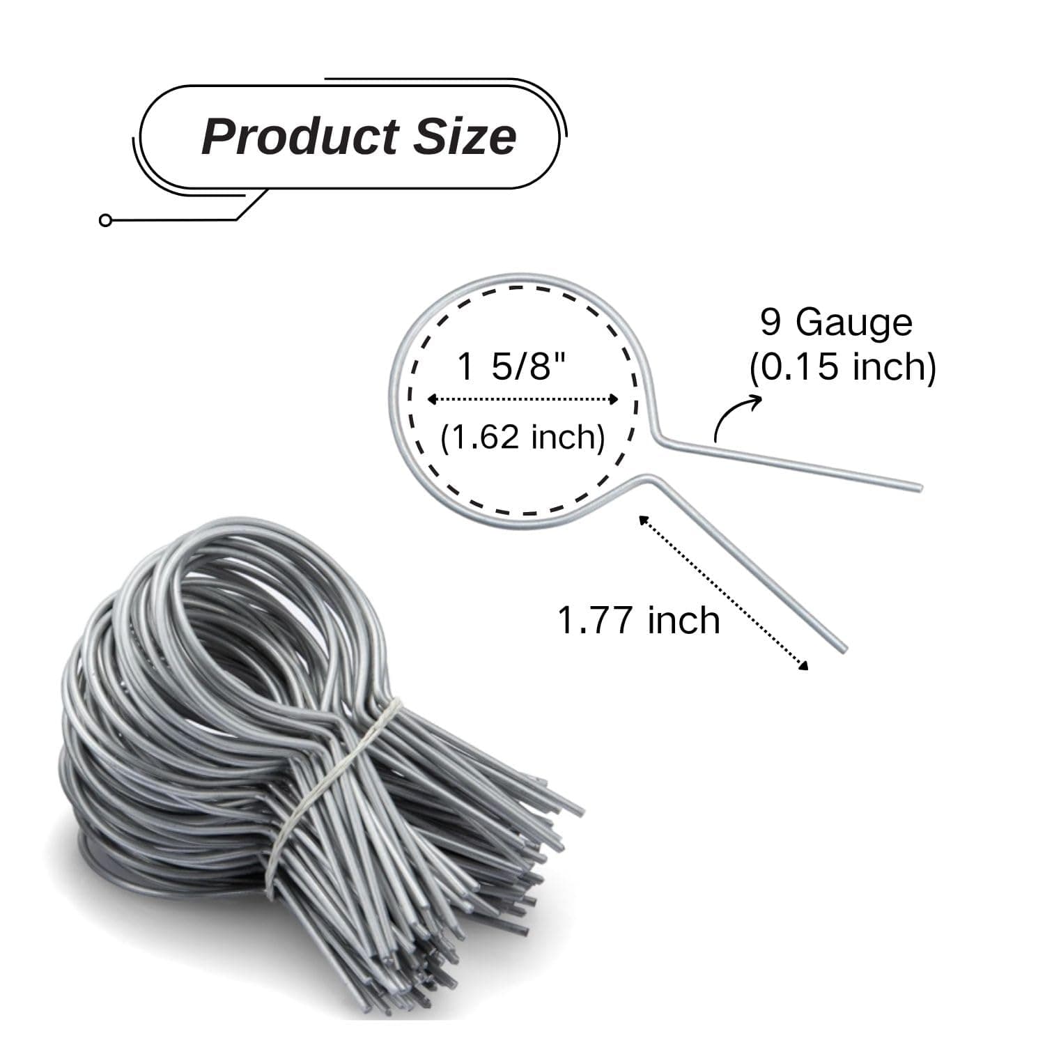 1 5/8" Chain Link Fence Ties 9 Gauge Galvanized Steel Twist for Securing Fences - Thumbnail 2
