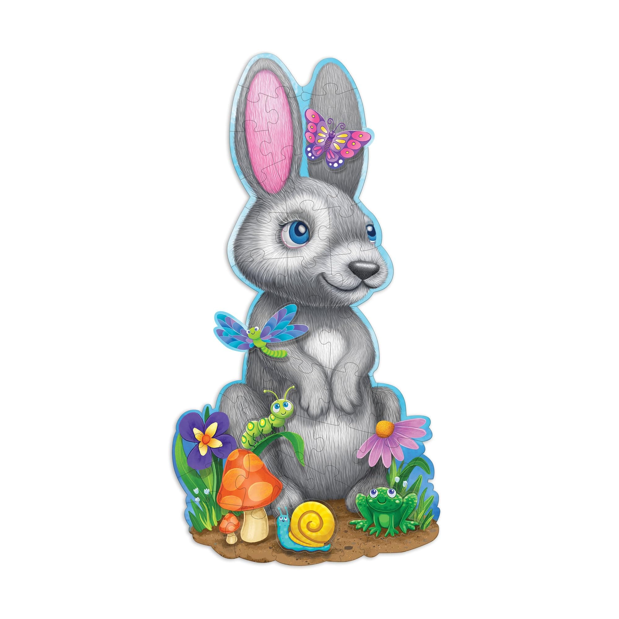 Peaceable Kingdom Shimmery Bunny Shaped 41 Piece Floor Puzzle, 3 feet x 2 feet - - Thumbnail 4