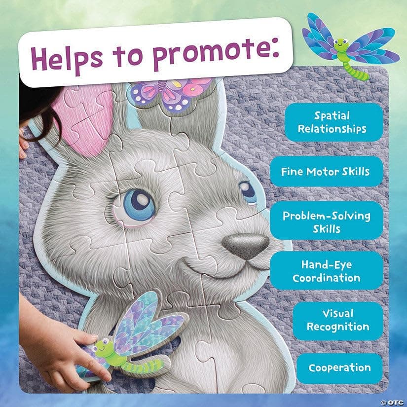 Peaceable Kingdom Shimmery Bunny Shaped 41 Piece Floor Puzzle, 3 feet x 2 feet - - Thumbnail 6