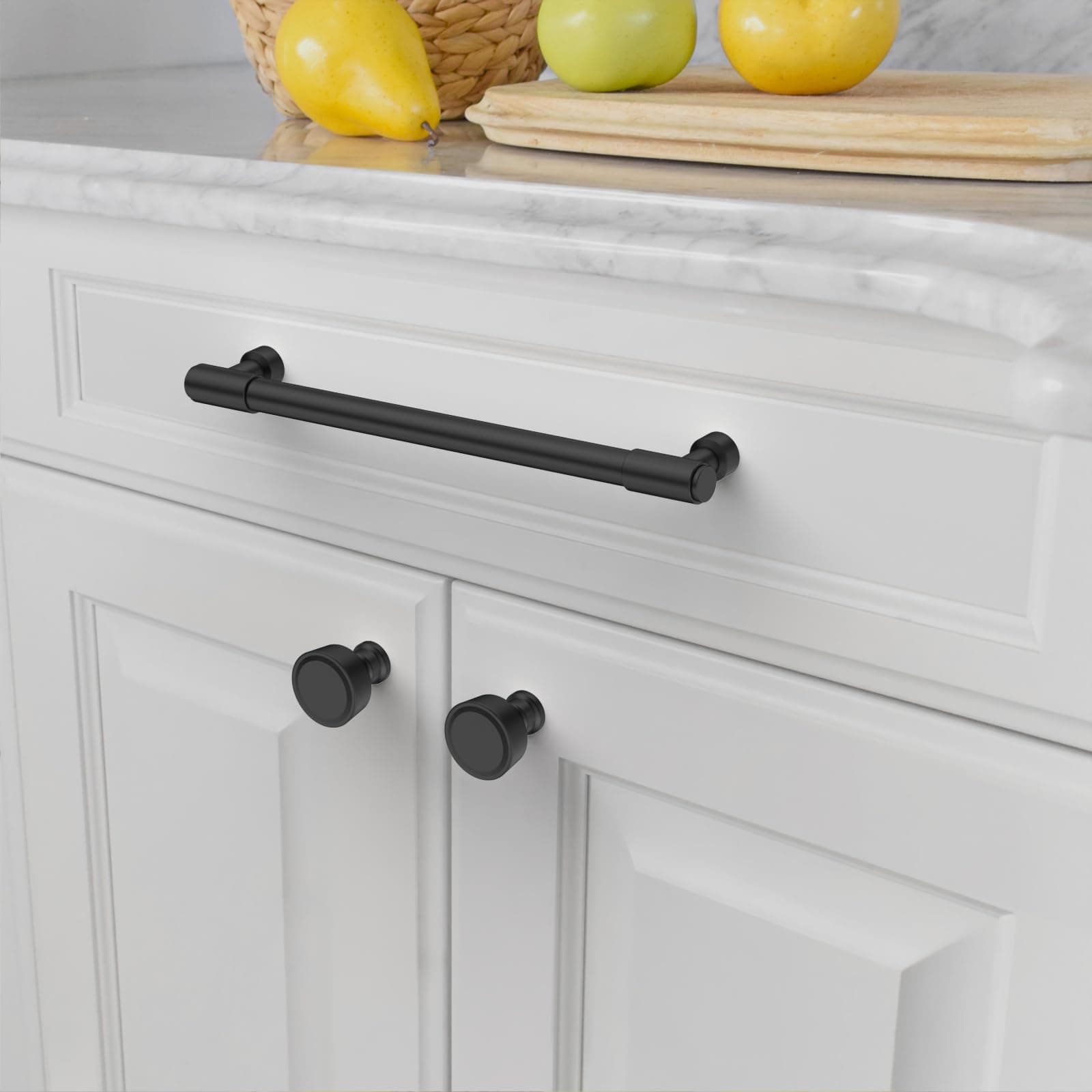 Amercdeco 10 Pack Matte Black Cabinet Pulls 7.5 Inch Hole Center Drawer Handles - Thumbnail 4