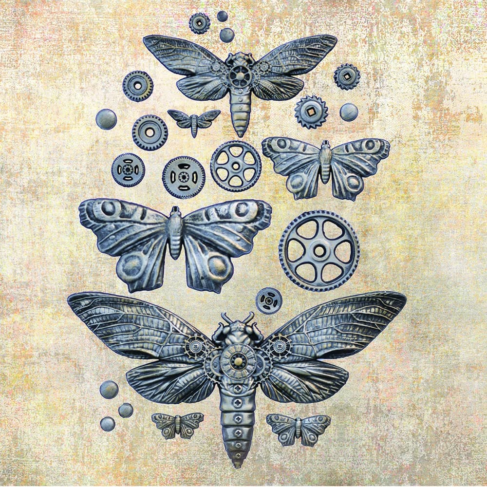 Prima Marketing Redesign with Prima Finnabair Decor Moulds 5"X8"Mecha Moth - 655 - Thumbnail 3