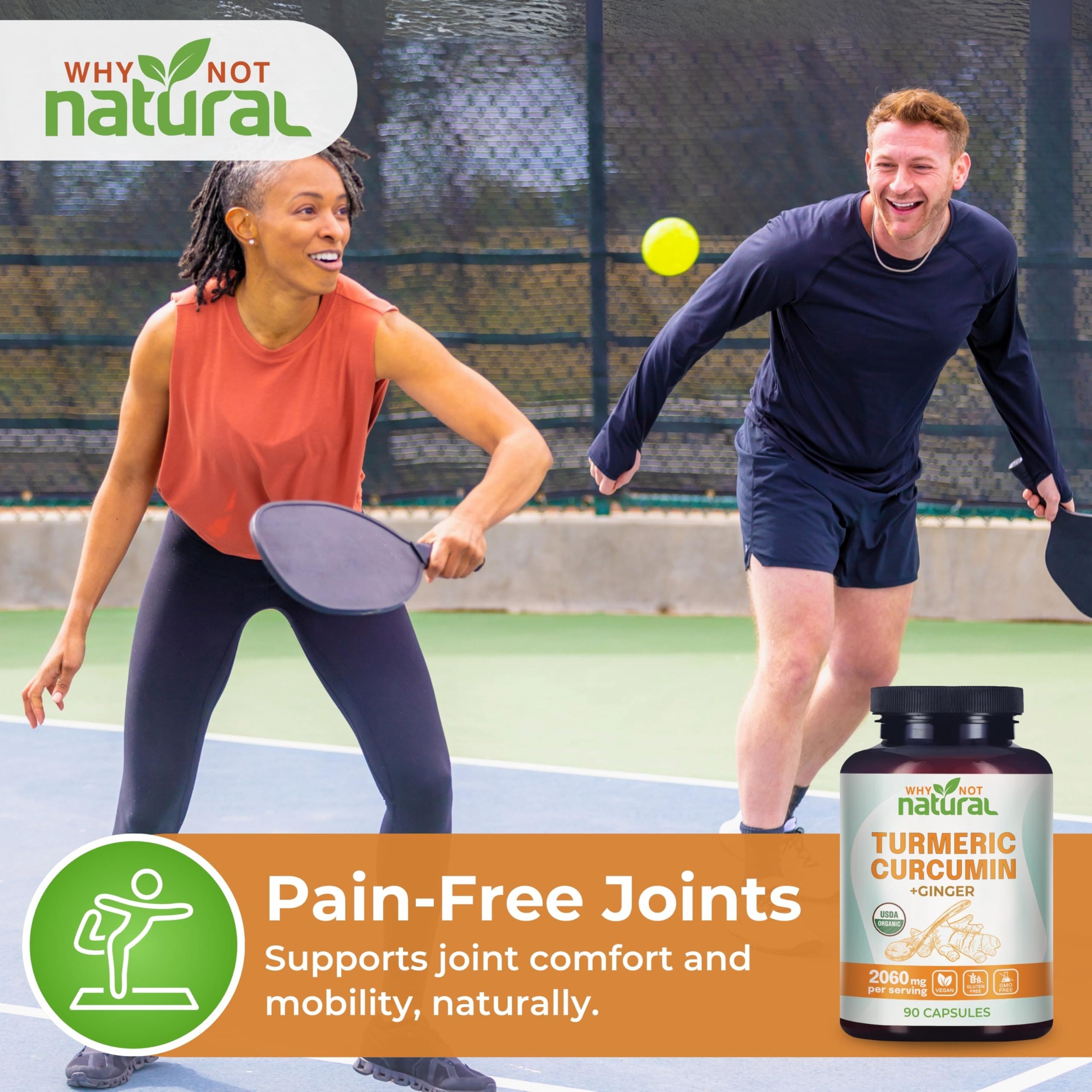 Organic Turmeric Curcumin Supplement in Capsules with Ginger and Black Pepper - - Thumbnail 5