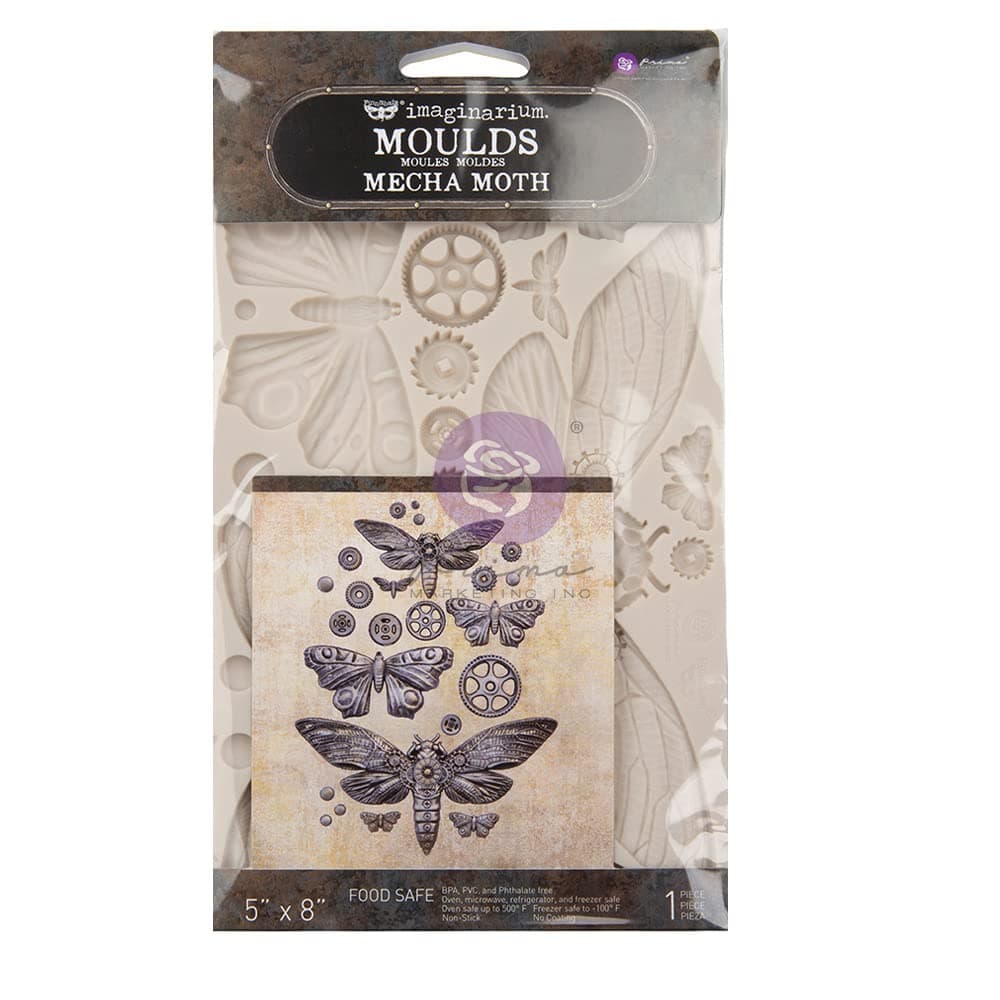 Prima Marketing Redesign with Prima Finnabair Decor Moulds 5"X8"Mecha Moth - 655 - Thumbnail 2