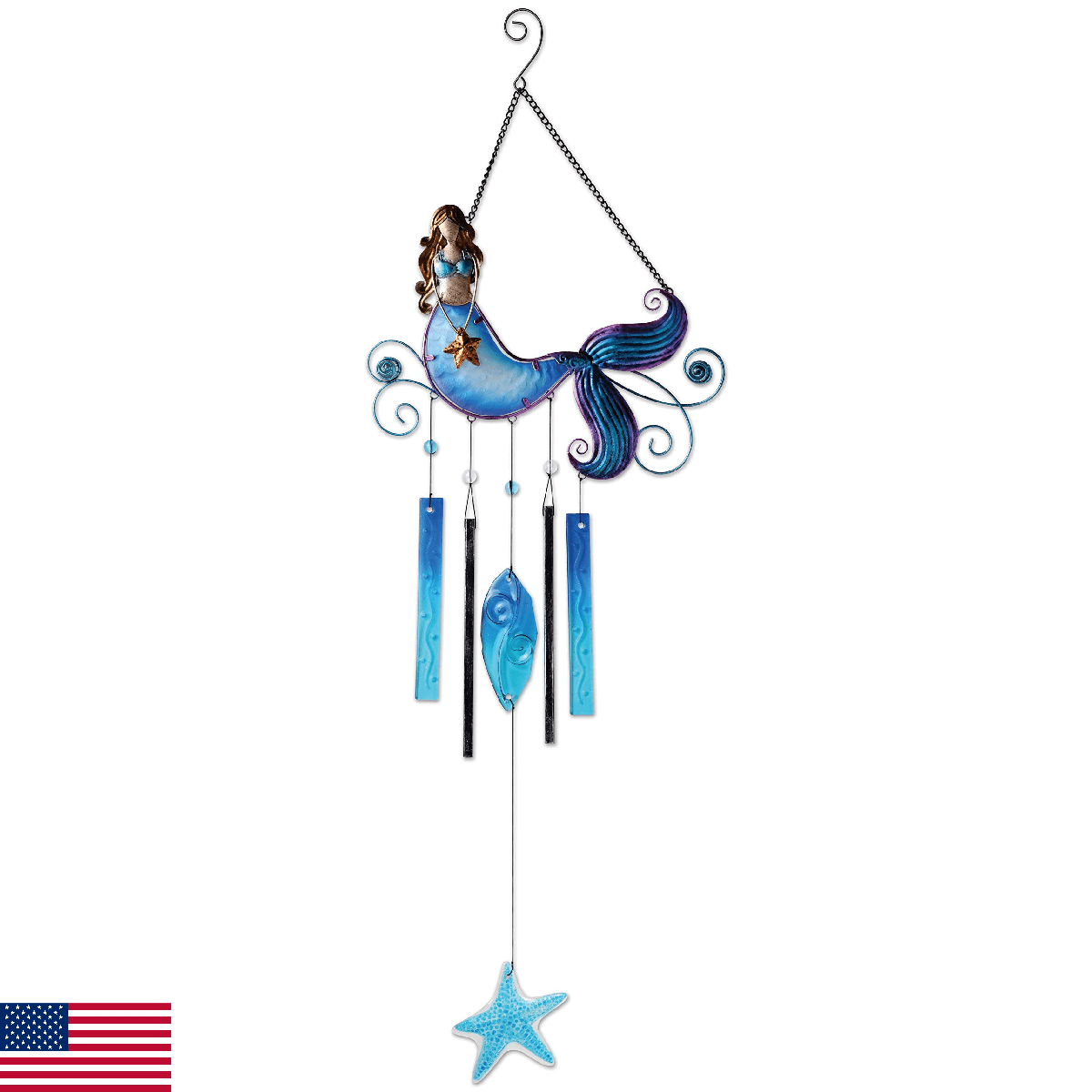Sunset Vista Designs Beautiful Mermaid Wind Chime, 37" - Image 1