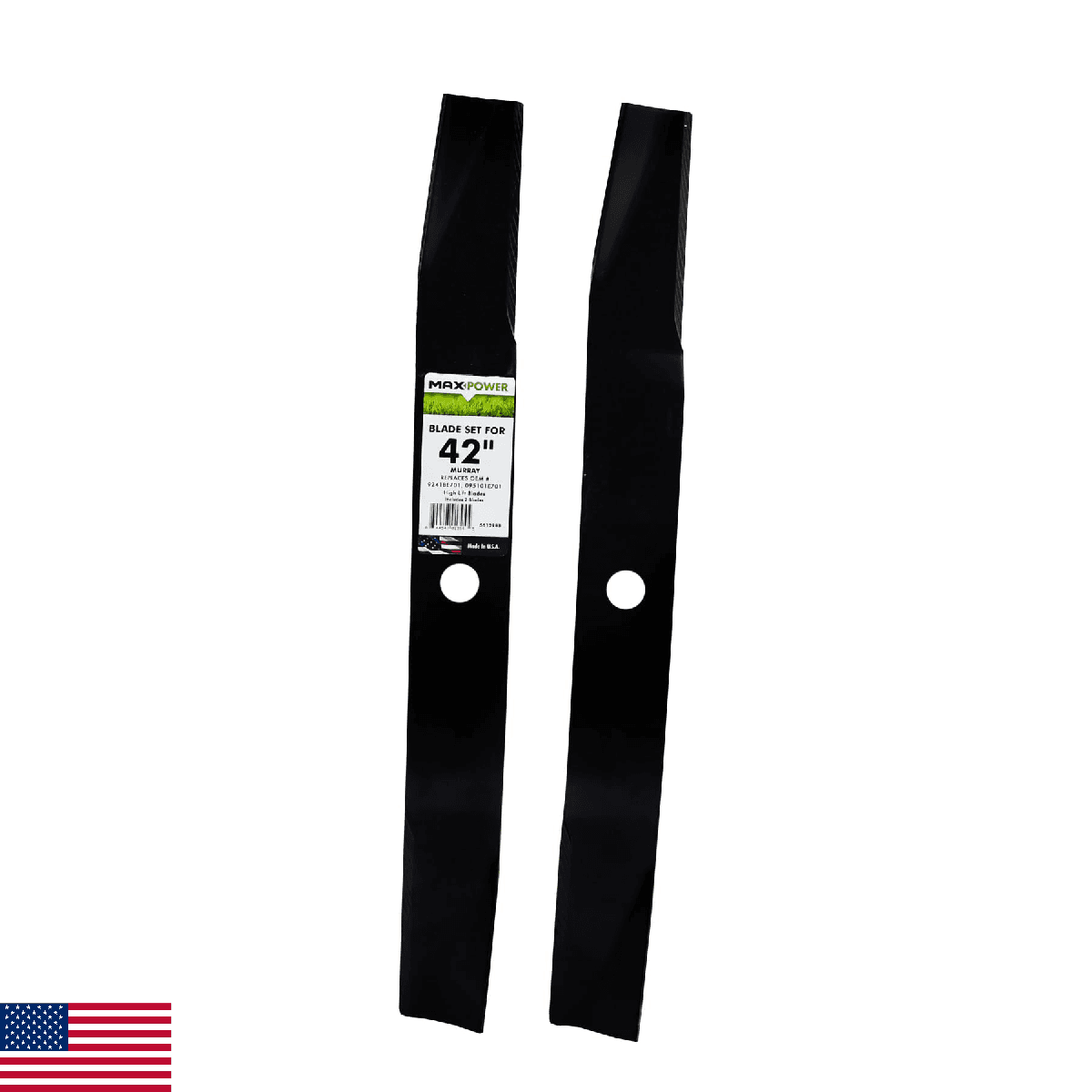 MaxPower 561298B Blade Set for 42" Murray Lawn Mower OEM Replaces 095101E701 924 - Image 1