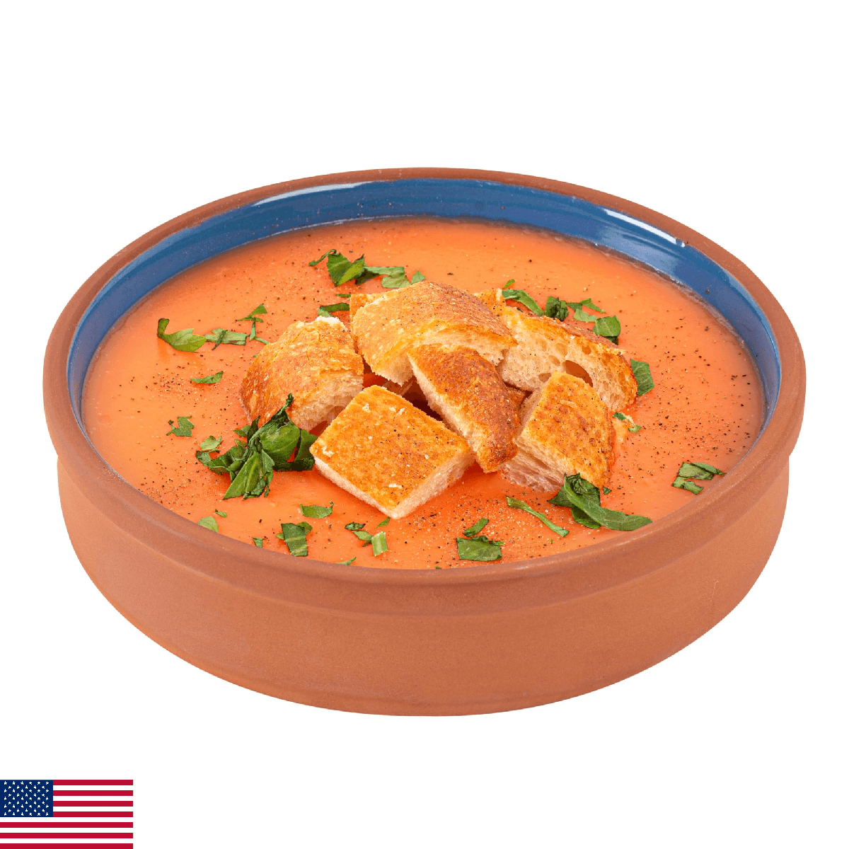 Restaurantware-Terra Tek 15.2 Ounce Terracotta Cazuelas, 2 Blue Glazed Clay Pots - Image 1