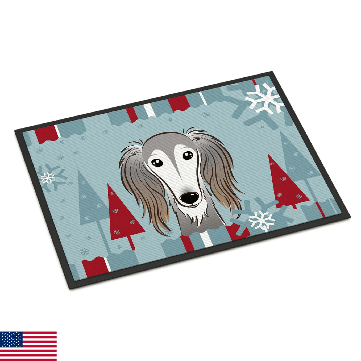 Caroline's Treasures BB1725JMAT Winter Holiday Saluki Doormat 24x36 Front Door M - Image 1