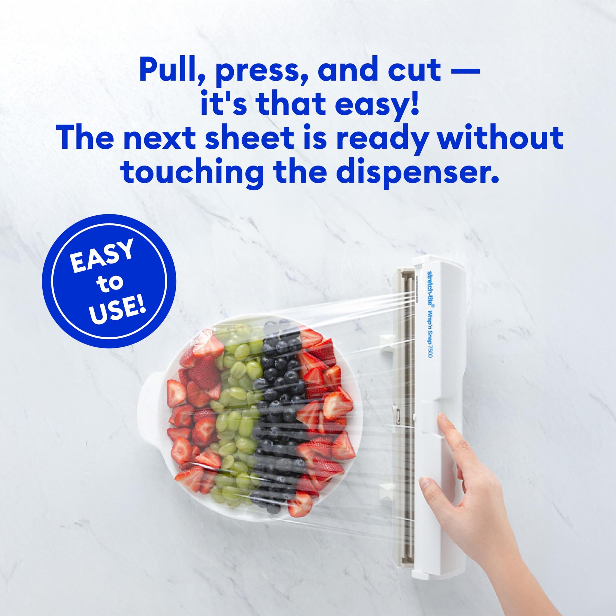 Stretch-Tite Wrap'n Snap 7500 Dispenser, Easy Refill and Cutter for Plastic Wrap - Thumbnail 2