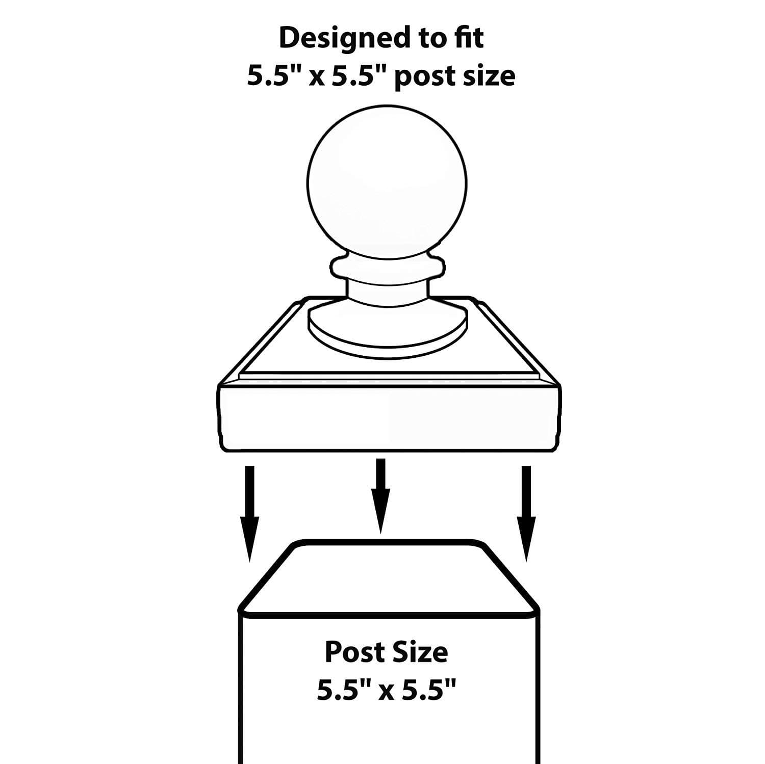 Nuvo Iron Ball Post Cap, 5 1/2" x 5 1/2" - Thumbnail 4