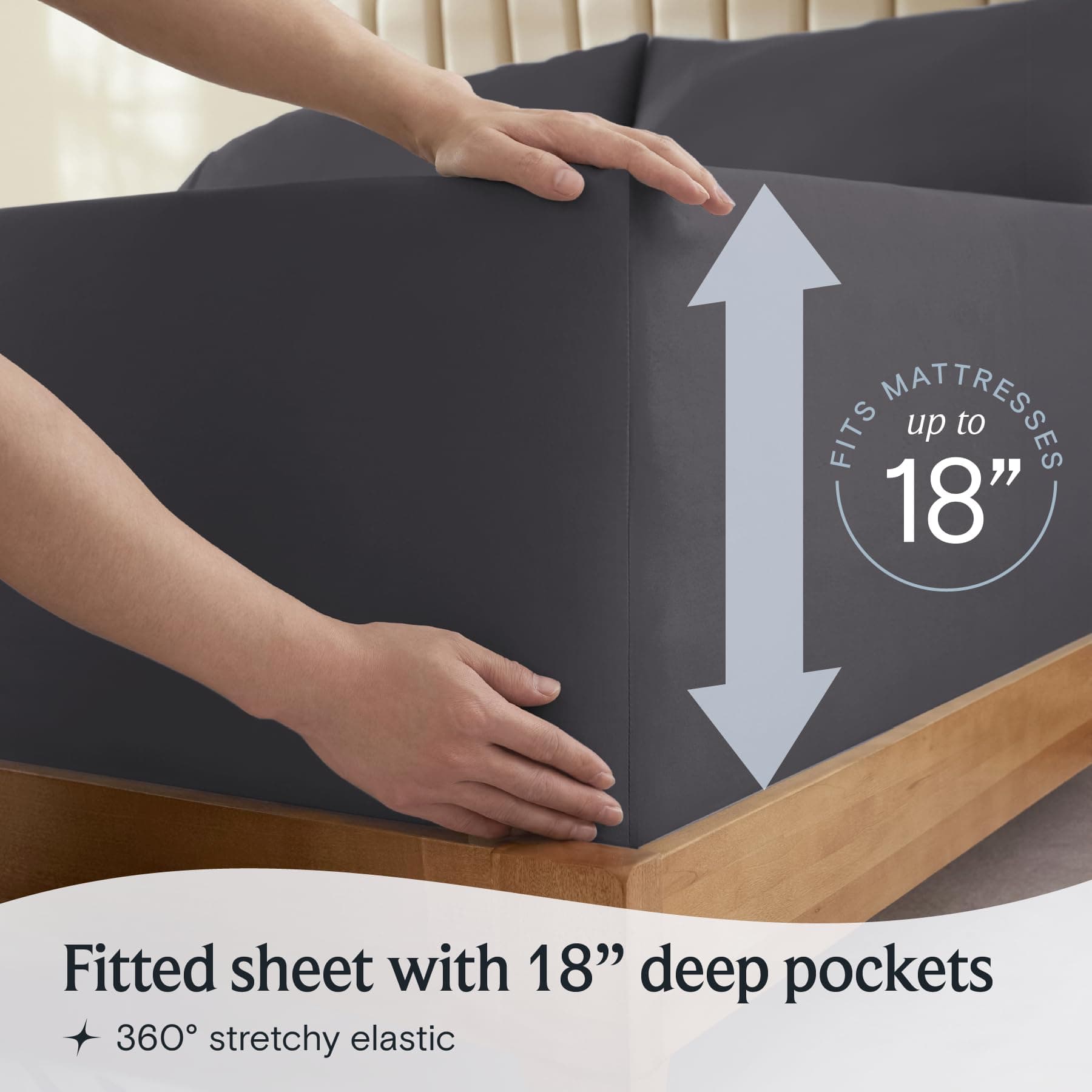 LuxClub 6 PC Queen Sheet Set, Sheets Queen Size, Deep Pockets 18" Eco Friendly W - Thumbnail 6