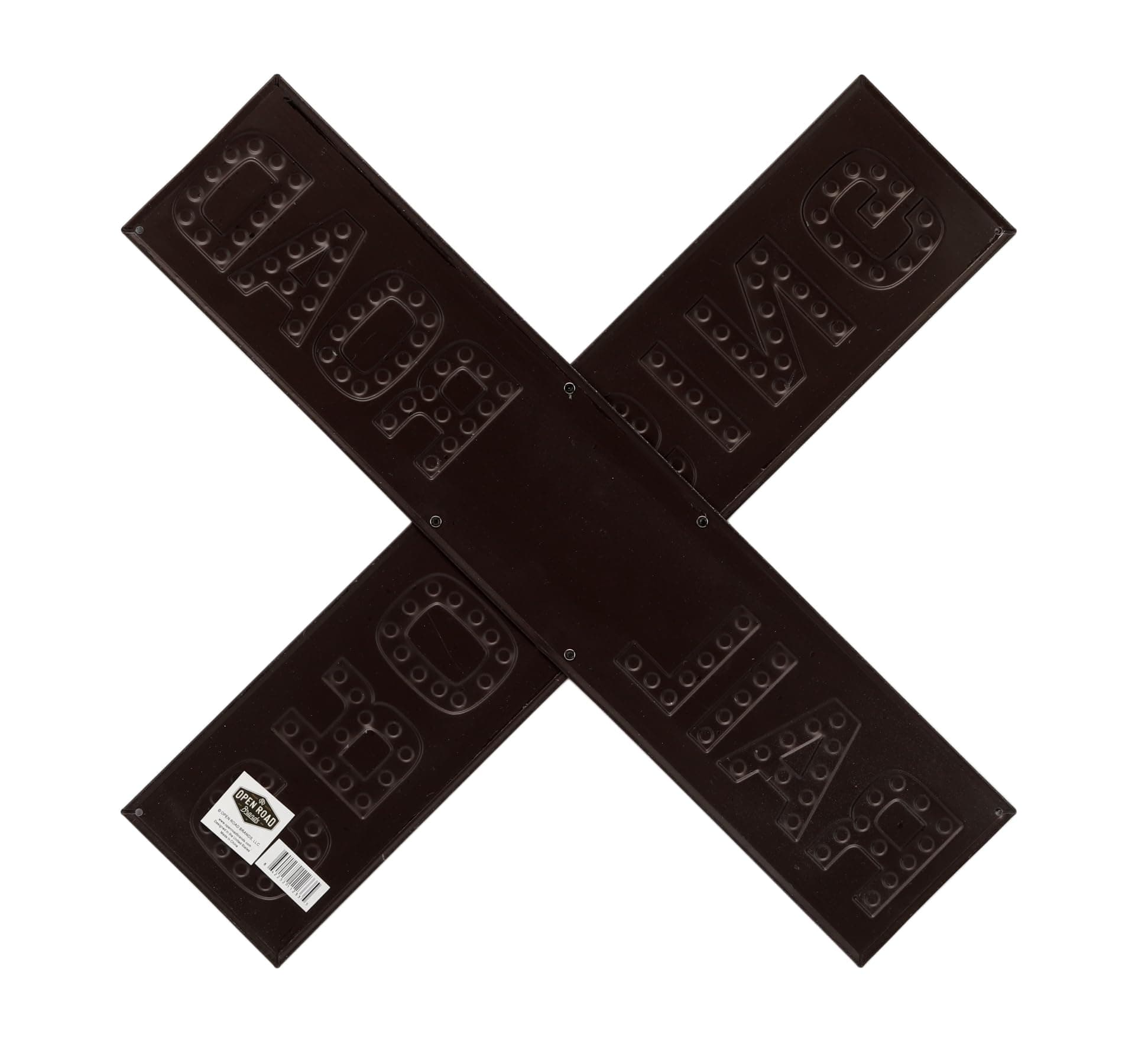 Railroad Crossing Prismatic Embossed Metal Sign - Vintage Garage Decor 20"x20" - Thumbnail 3