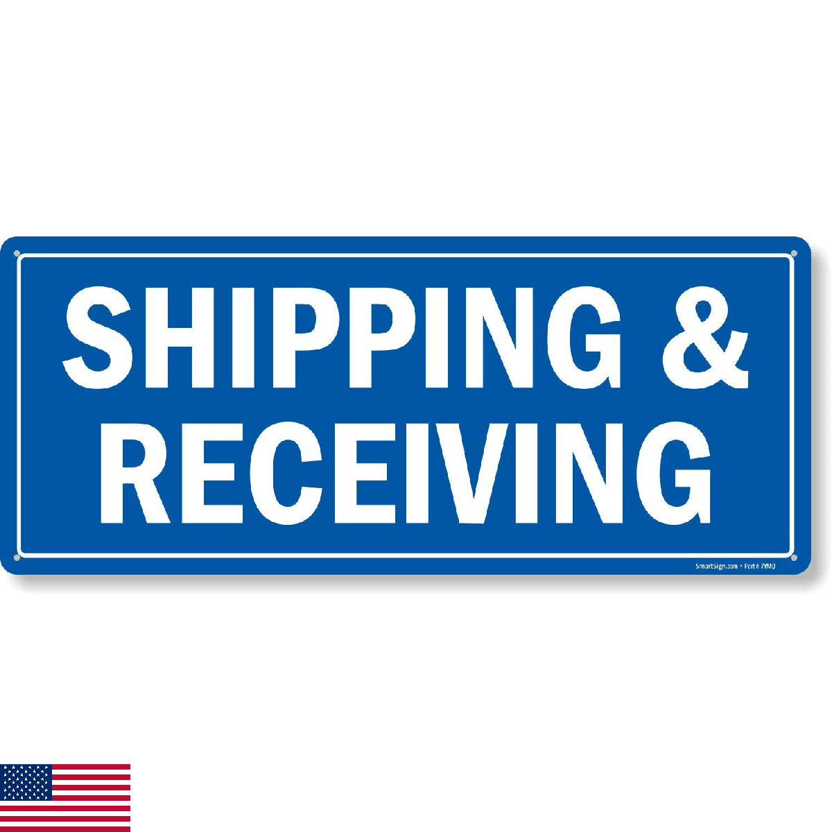 SmartSign S-5811-PL 10x24 Plastic Sign Shipping & Receiving Blue White - Image 1