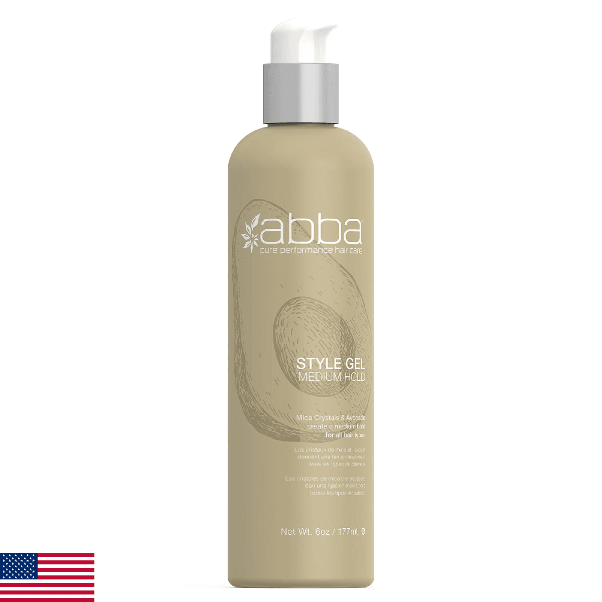 ABBA - Pure Style Gel Medium Hold – Mica Crystals & Avocado, 6 fl oz - Image 1