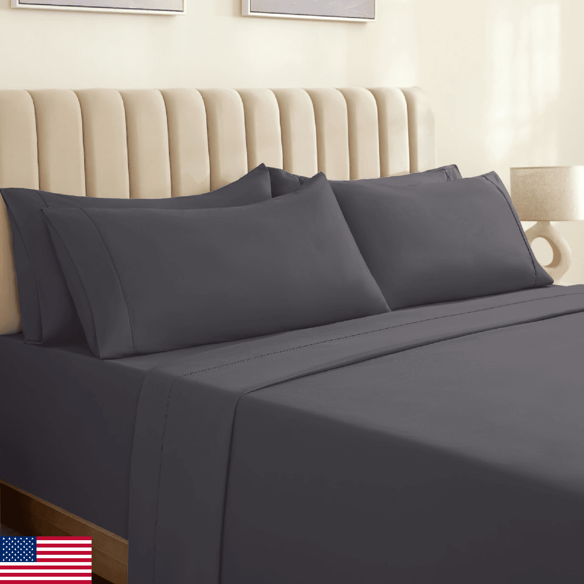 LuxClub 6 PC Queen Sheet Set, Sheets Queen Size, Deep Pockets 18" Eco Friendly W - Image 1