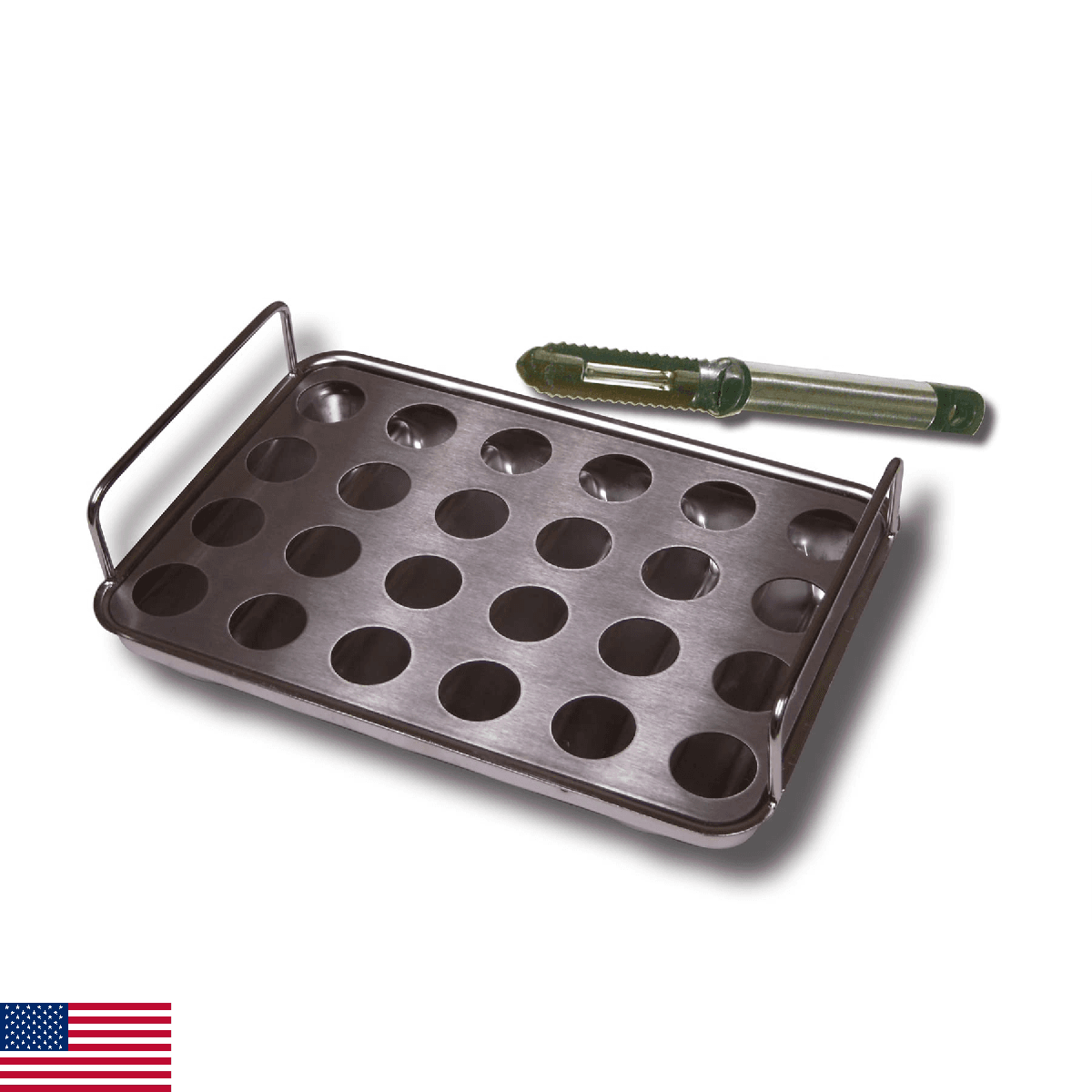 King Kooker Model 24VJR Stainless Steel Jalapeno Rack and Cooking Tray with Core - Image 1